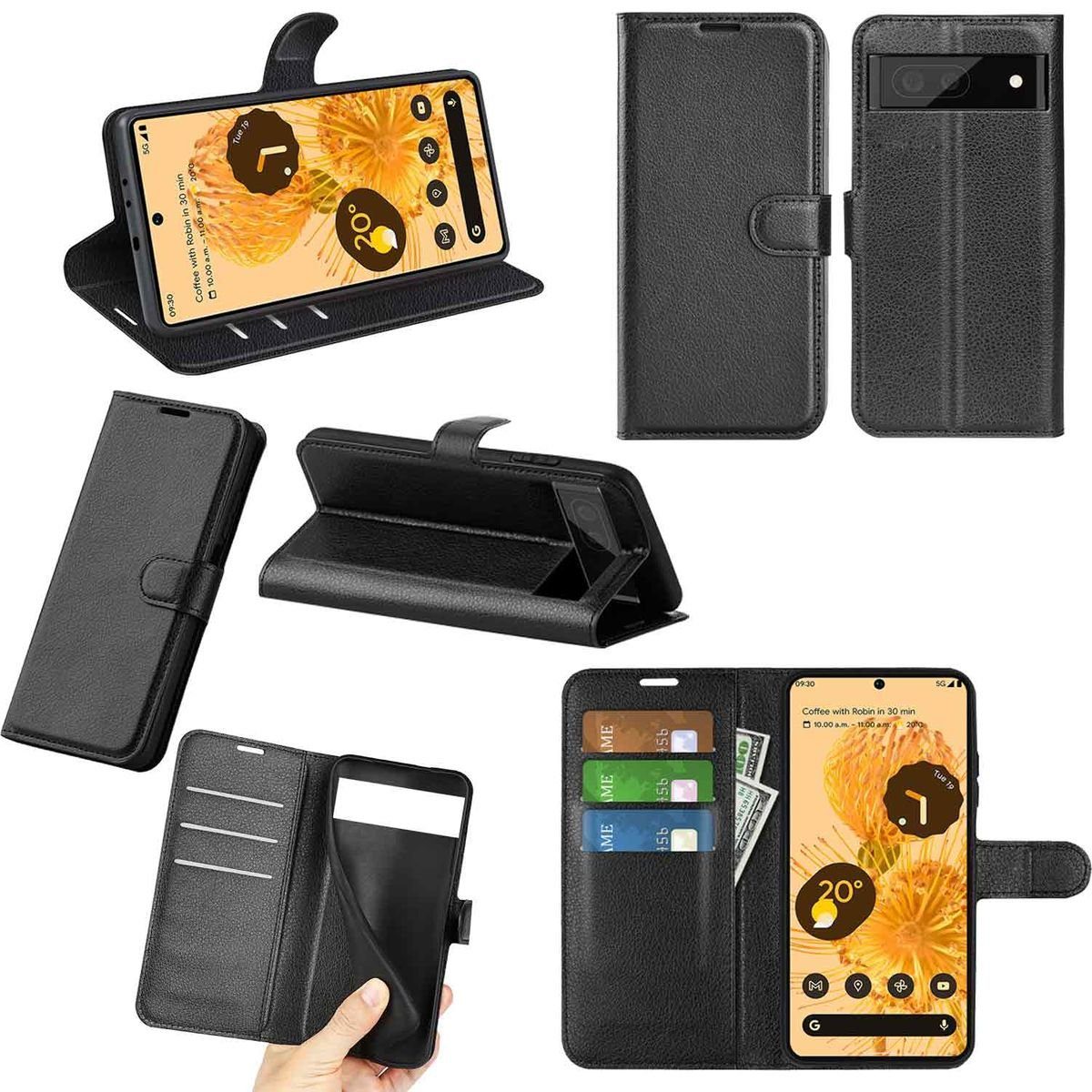Wigento Handyhülle Für Google Pixel 7 Pro Handy Tasche Wallet Premium Schutz Hülle Case Cover Etuis Neu Zubehör