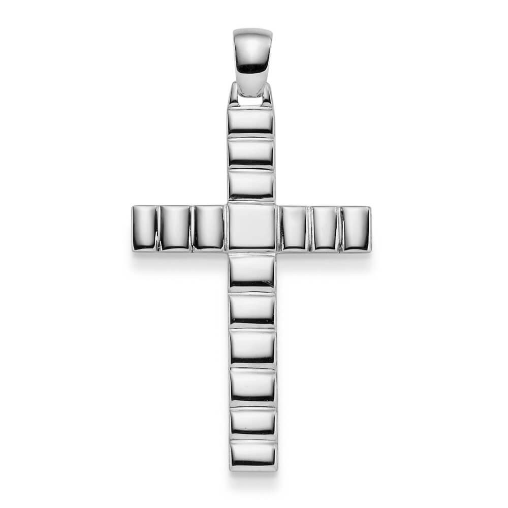 Kettenanhänger Anhänger Kreuz 39,5x24,5mm aus 585 Weißgold