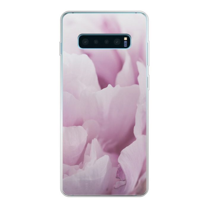 MuchoWow Handyhülle Nahaufnahme einer rosa Pfingstrose Phone Case Handyhülle Samsung Galaxy S10 Lite Silikon Schutzhülle