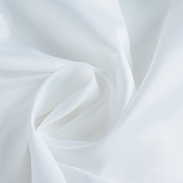 LikeKa Duschvorhang Weißer Duschvorhang Badvorhang aus Stoff mit Ringen Breite 120 cm