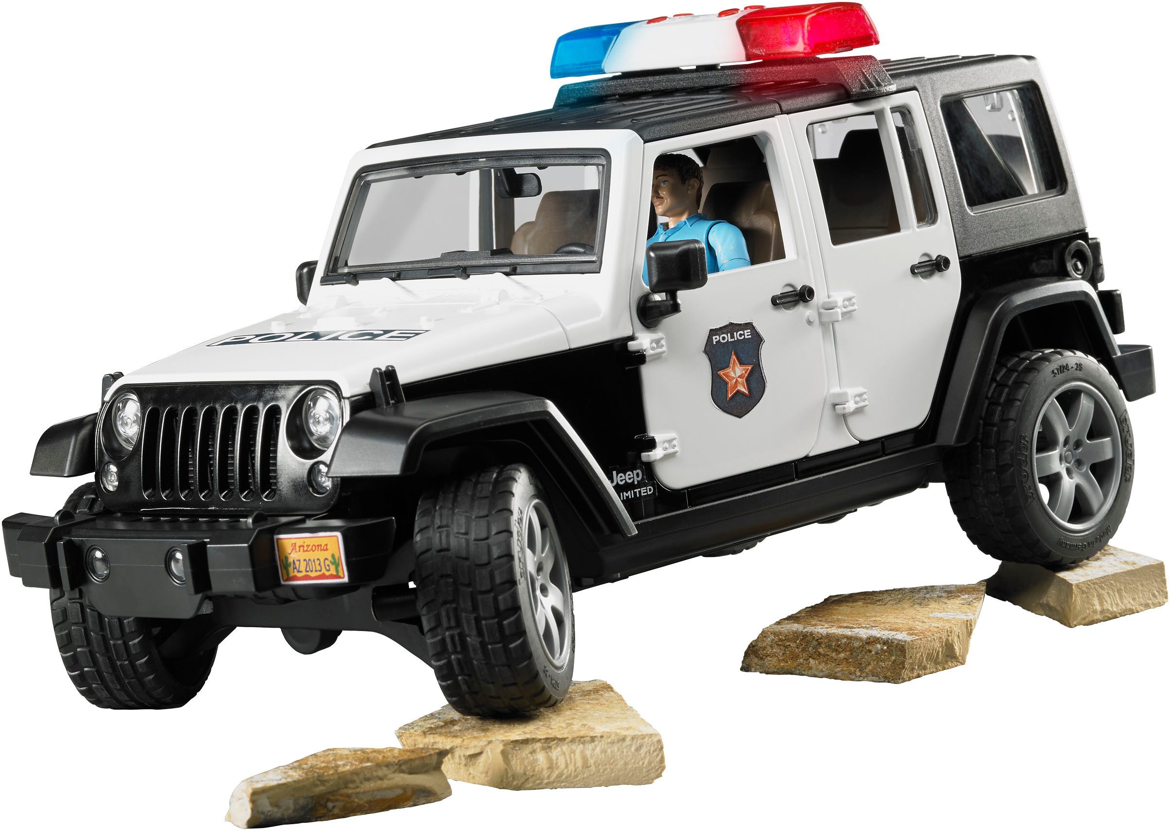 Bruder® Spielzeug-Auto Jeep Wrangler Rubicon Unlimited Polizei/Figur/L+S (02526)