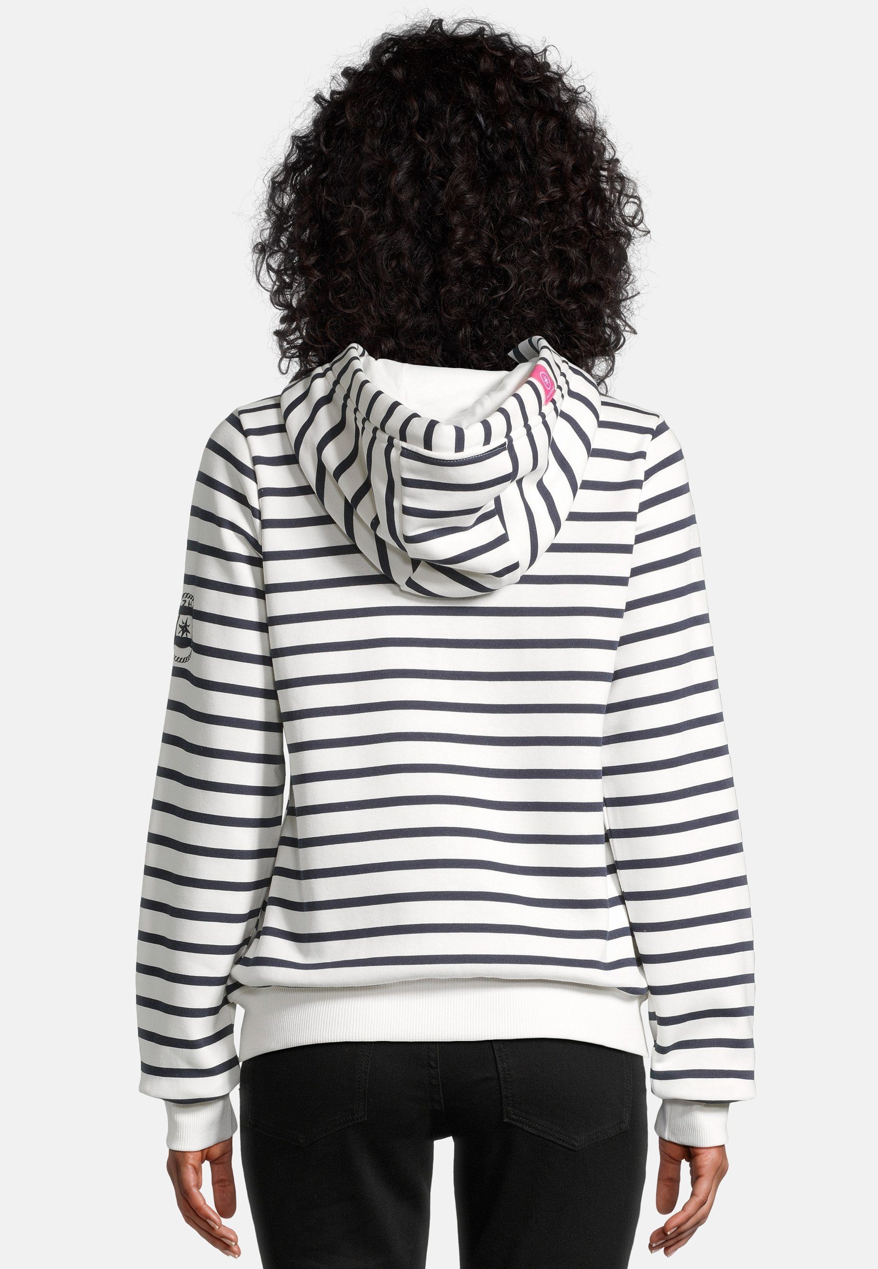 salzhaut Sweatjacke SÖÖTE - RINGEL Damen normale Passform komfortabler Fit, nordisch klar – entspannter Look mit Haltung – Bild 5 von 5