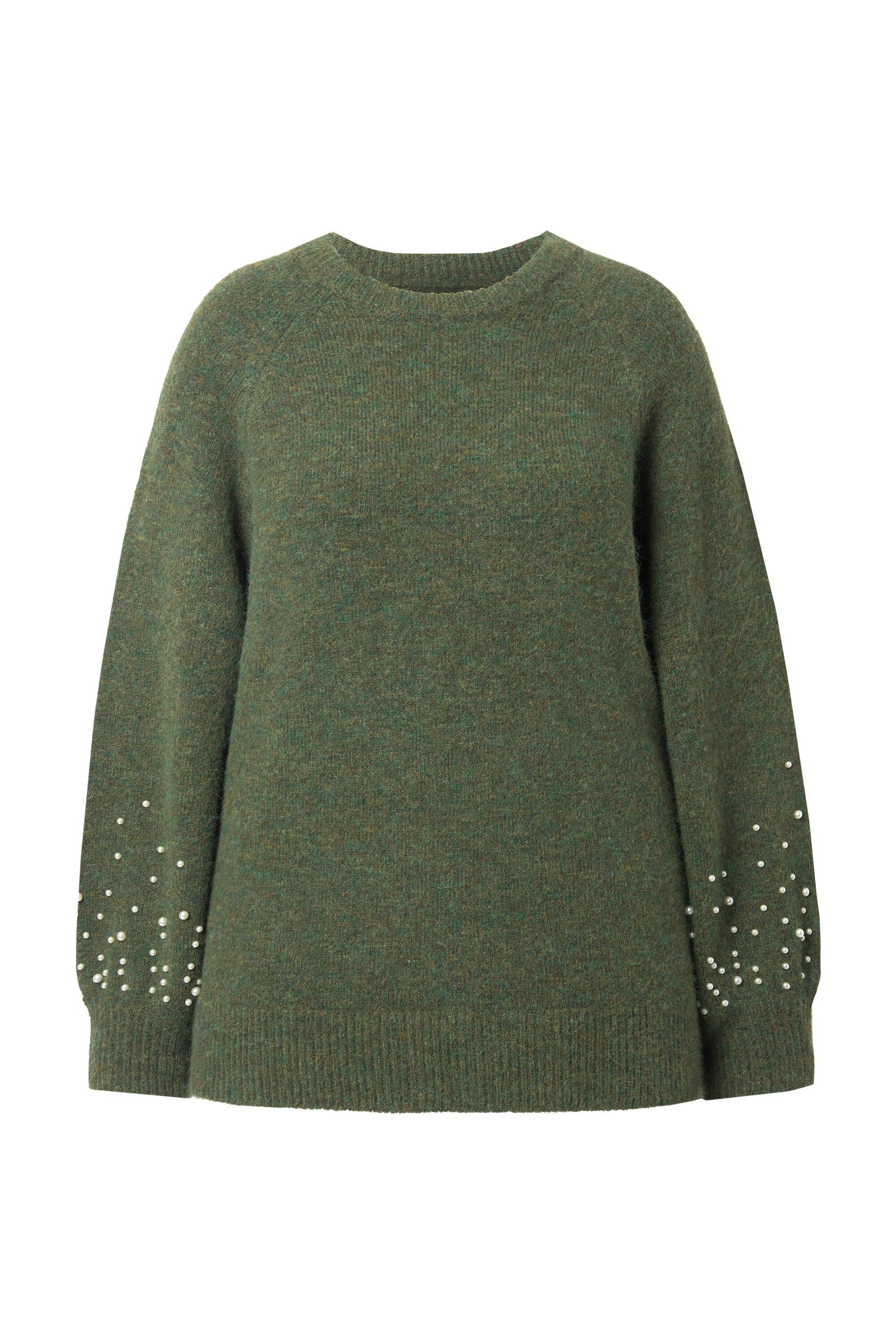 Studio Untold Strickpullover Pullover Classic Shape Zierperlen Ballonärmel günstig online kaufen