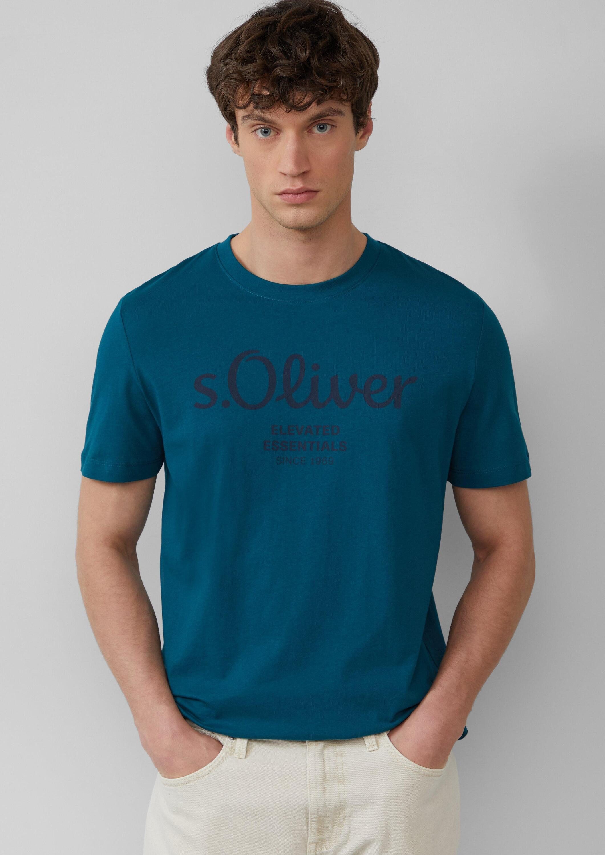 s.Oliver Kurzarmshirt T-Shirt Baumwoll-T-Shirt mit Logo-Print günstig online kaufen