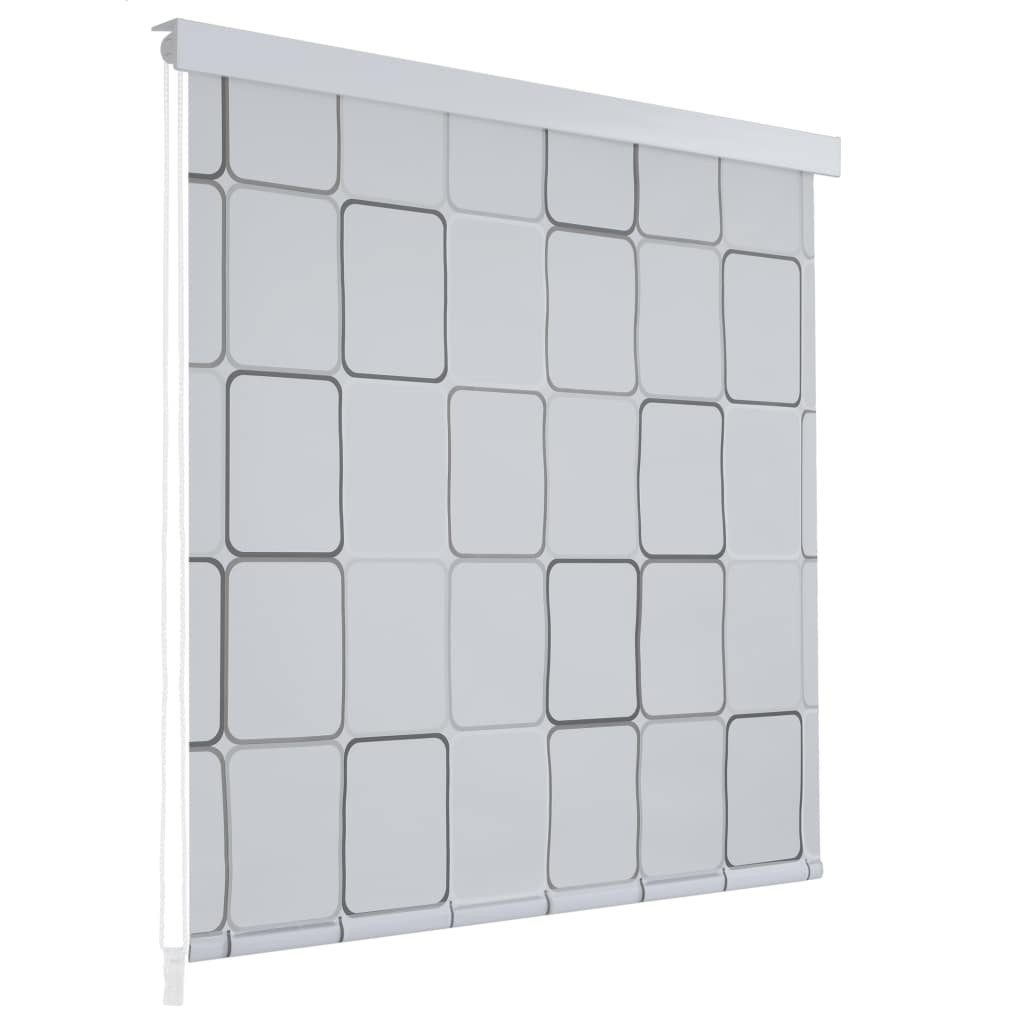 vidaXL Duschvorhang 140 x 240 cm Duschrollo 140x240 cm Quadratmuster Breite 140 cm