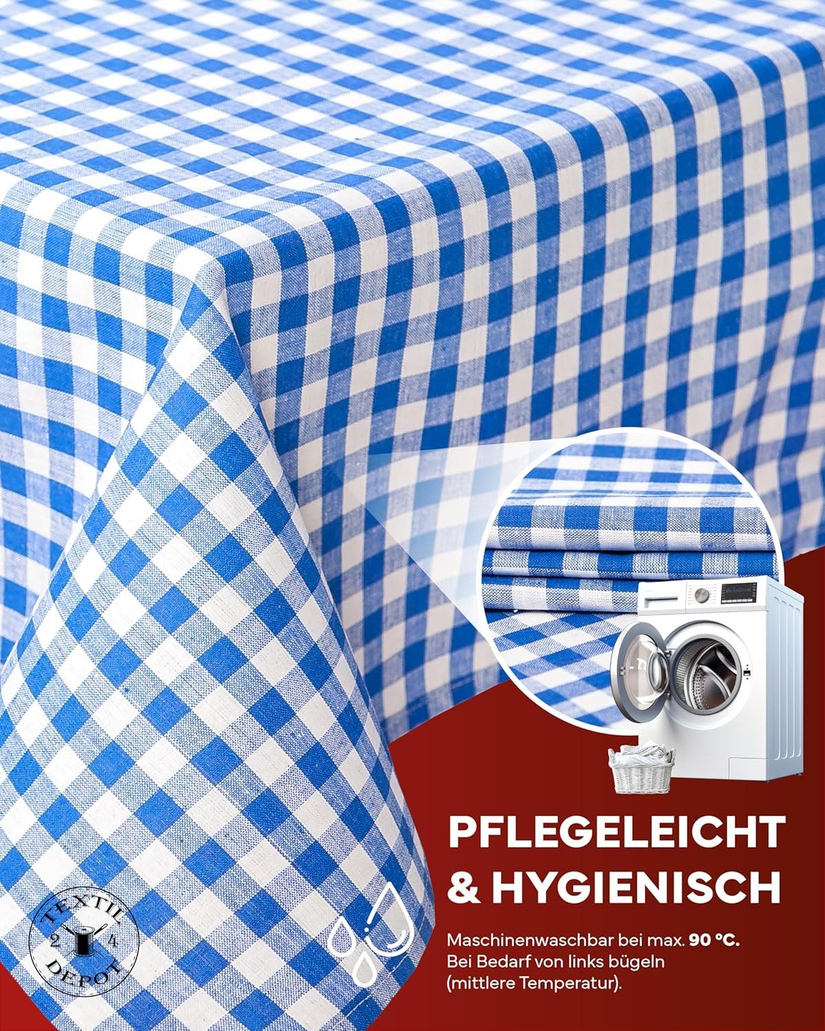 texpot Tischdecke kariert Landhausstil Bauernkaro 100% Baumwolle (1-tlg)