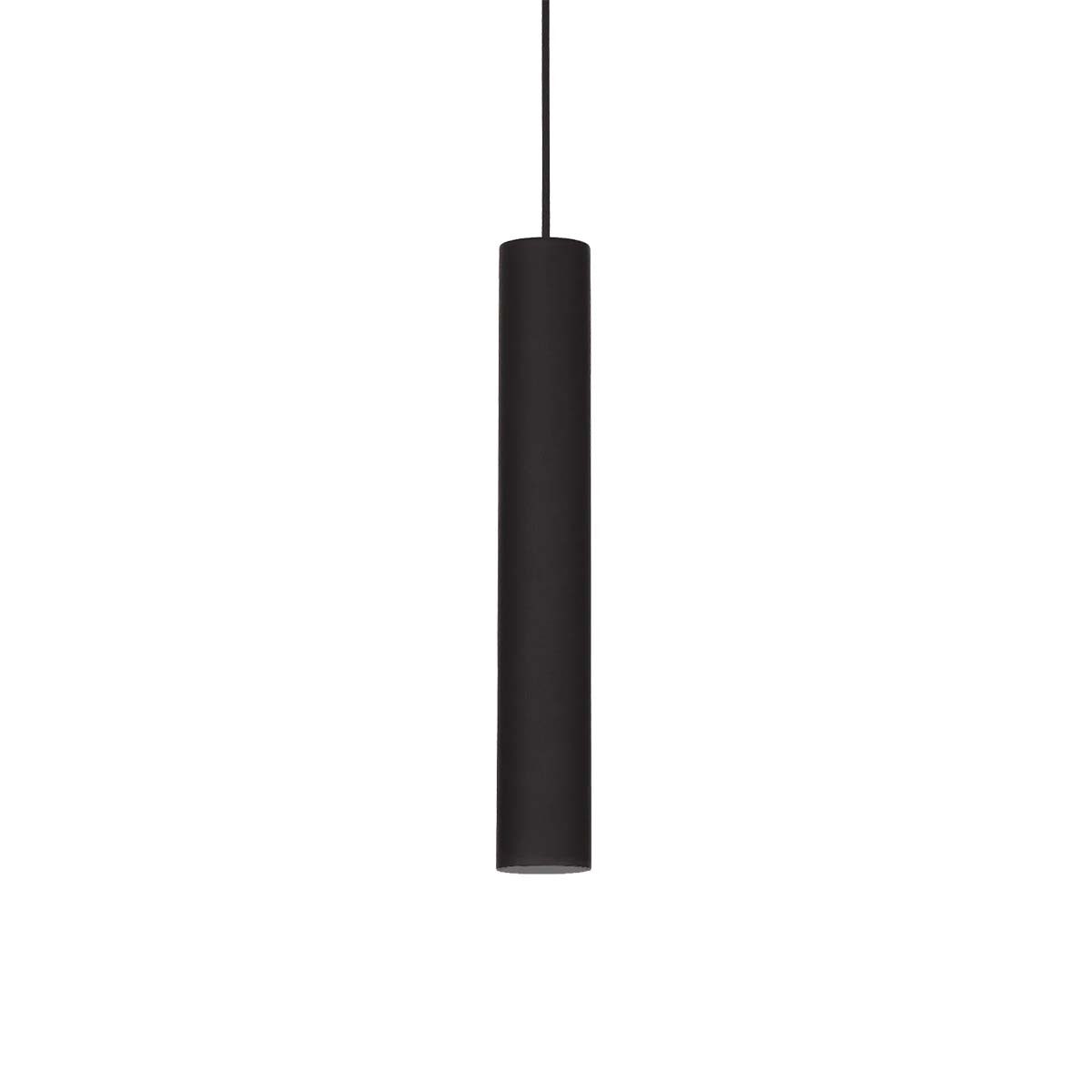 Ideal Lux Pendelleuchte Look SP1 d06 Pendelleuchte, Ø: 6 cm, H: 40 cm, Schwarz, LED wechselbar, Hängeleuchte