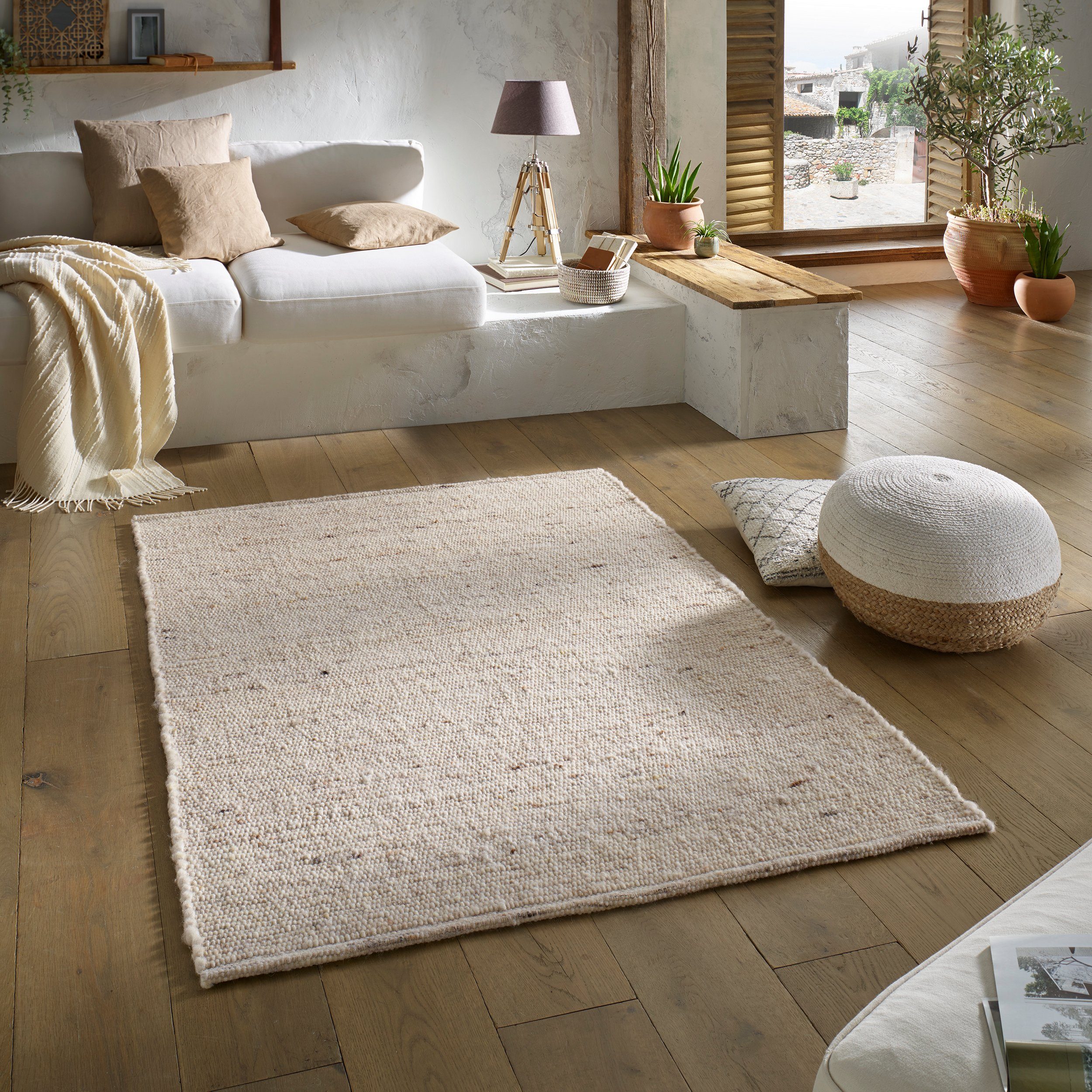 TaCa Home Wollteppich Wollteppich frei von Mottenschutzmitteln, rechteckig, günstig online kaufen