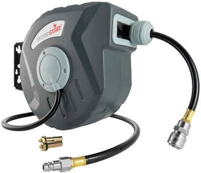 Poppstar Schlauchtrommel Automatik Aufroller für Druckluft Schlauch, Druckluftschlauchtrommel mit Schlauch: 10m + 1m (ID 5/16" 8x12mm)
