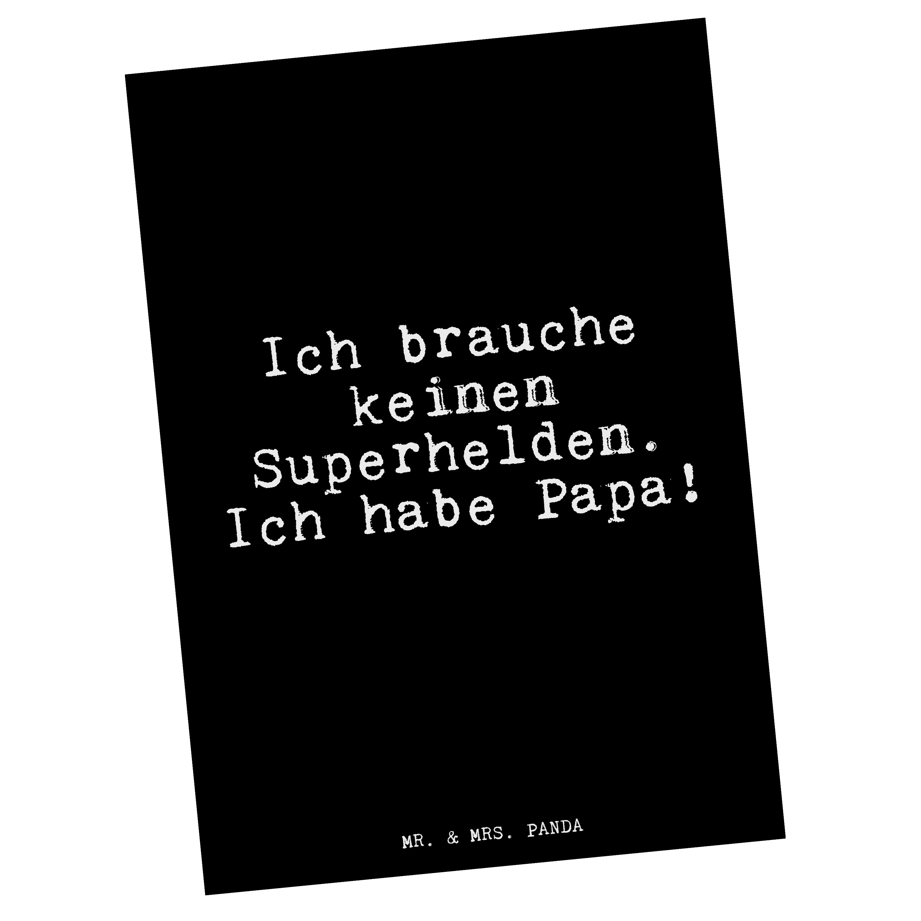 Mr. & Mrs. Panda Postkarte »Ich brauche keinen Superhelden