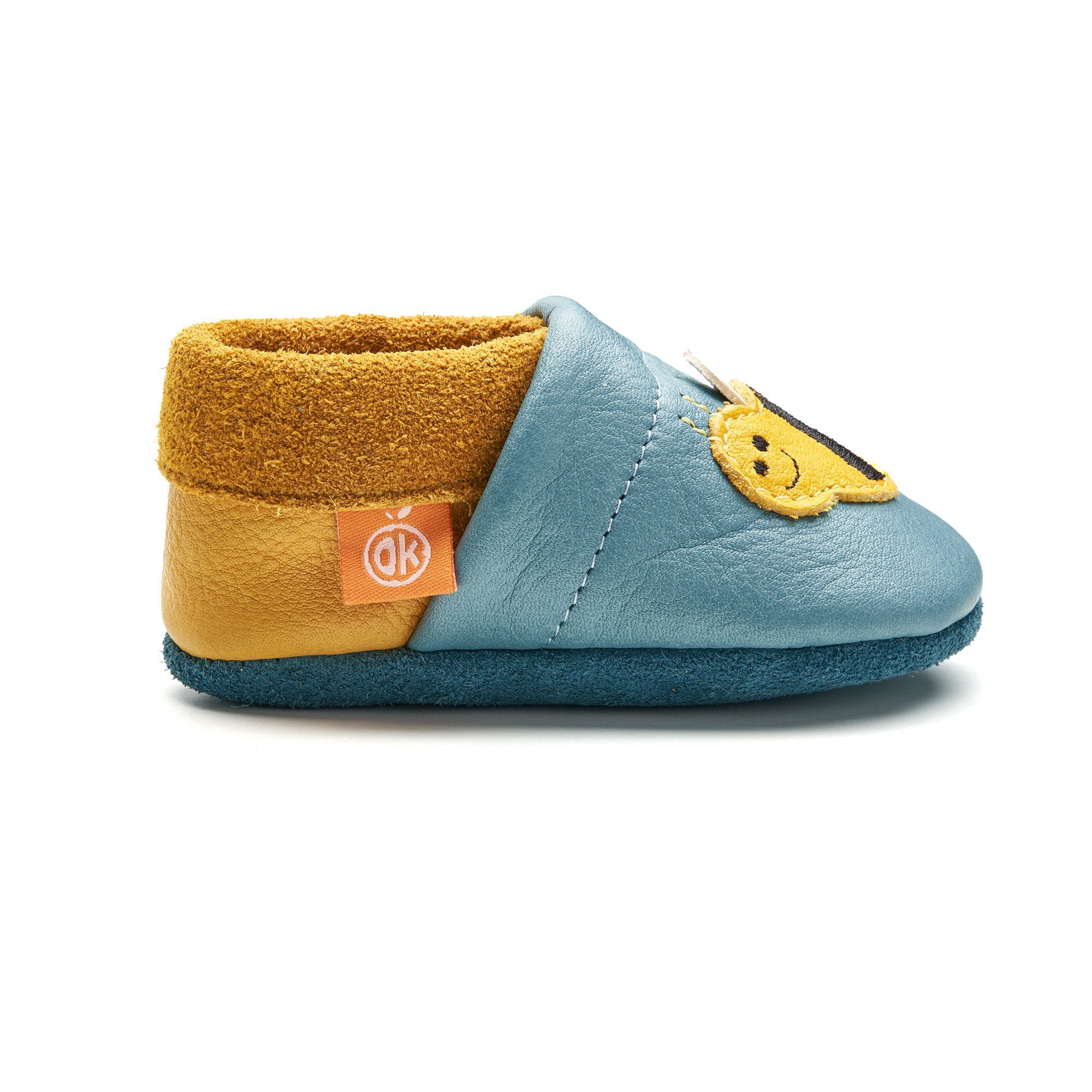 Orangenkinder® Susisumm die Biene Baby Krabbelschuh pflanzlich gegerbtes Leder, Made in Germany, atmungsaktiv