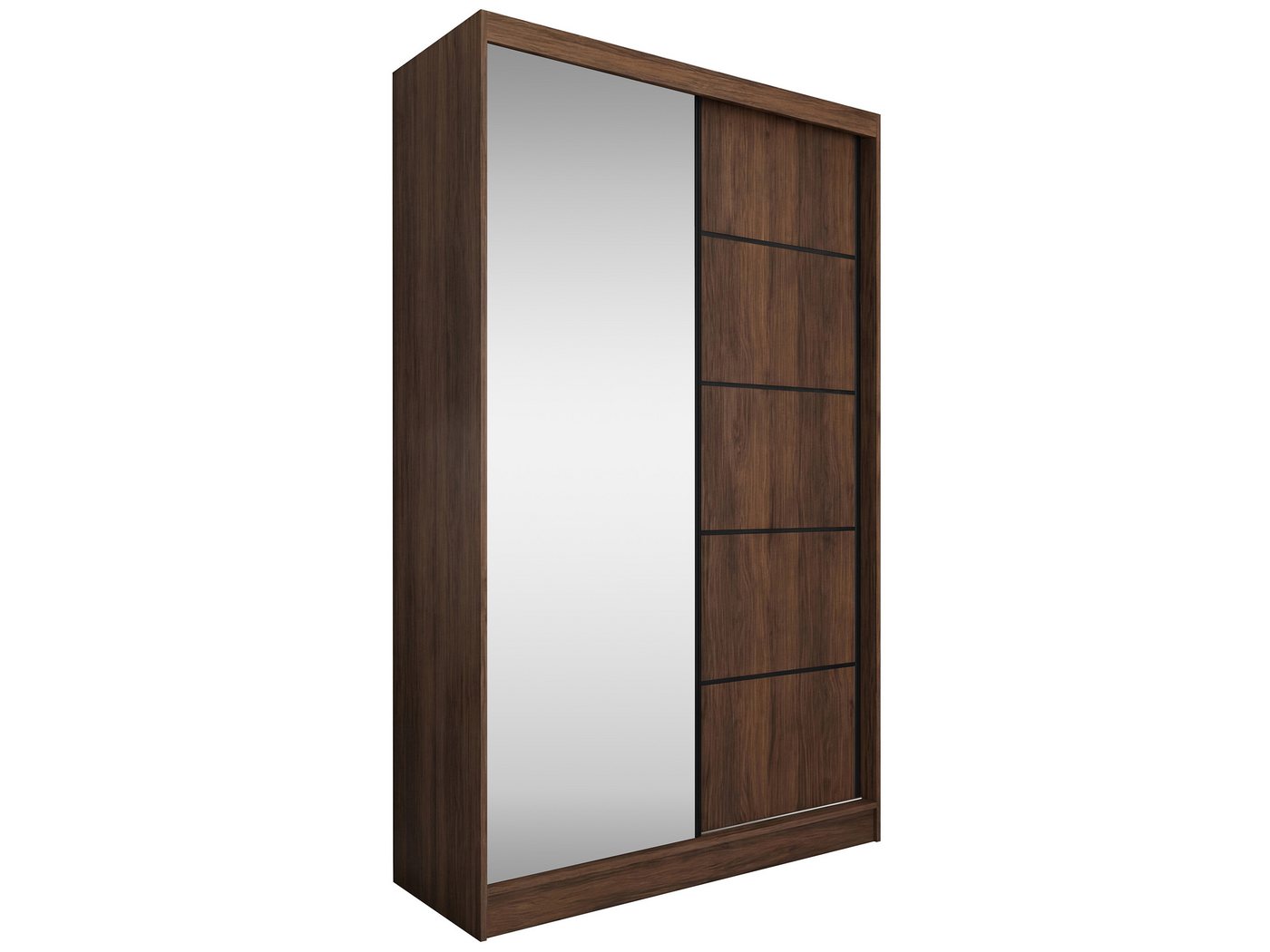 Beautysofa Schiebetürenschrank MARIKA II mit Schubladen, Spiegeln und Kleiderstange