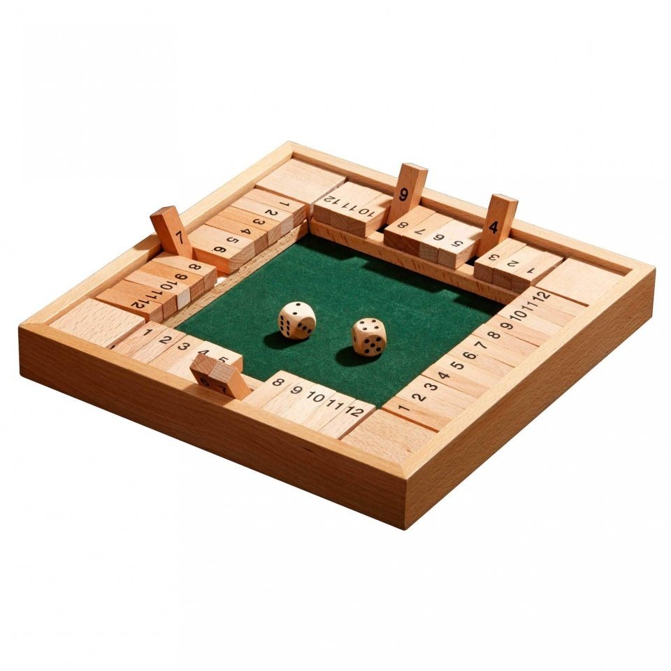 Philos Spiel, Shut The Box - 12er - für 1-4 Personen - Buche