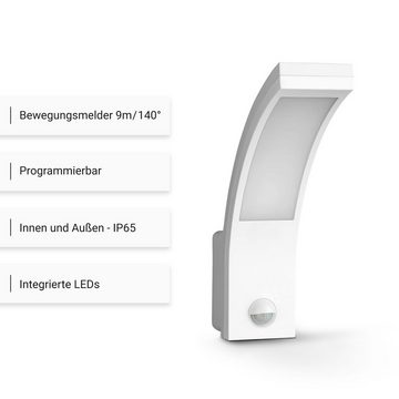 SEBSON Außen-Wandleuchte LED Außenleuchte Bewegungsmelder 9m/140° IP65, 15W 1000lm kaltweiß, Kaltweiß, Bewegungsmelder programmierbar