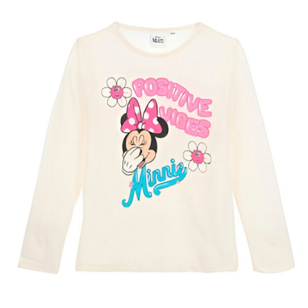 Disney Print-Shirt Disney Minnie Maus Kinder Mädchen langarm T-Shirt Shirt 100% Baumwolle, Gr. 98 bis 128