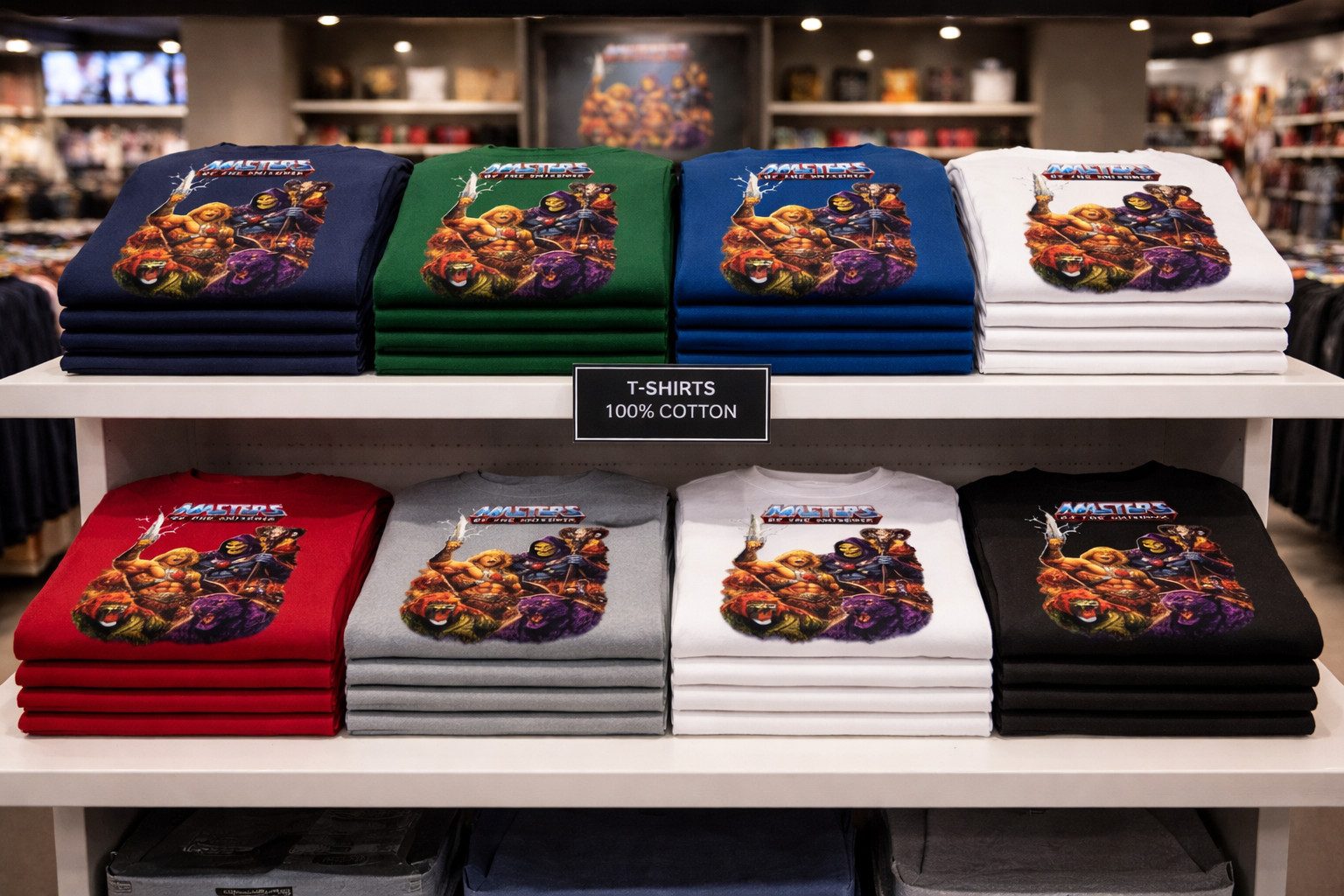 Blondie & Brownie T-Shirt Masters of the Universe He-Man Retro Motiv Herren T Shirt Rundhals Eternia Helden Print shirt Classic Fit