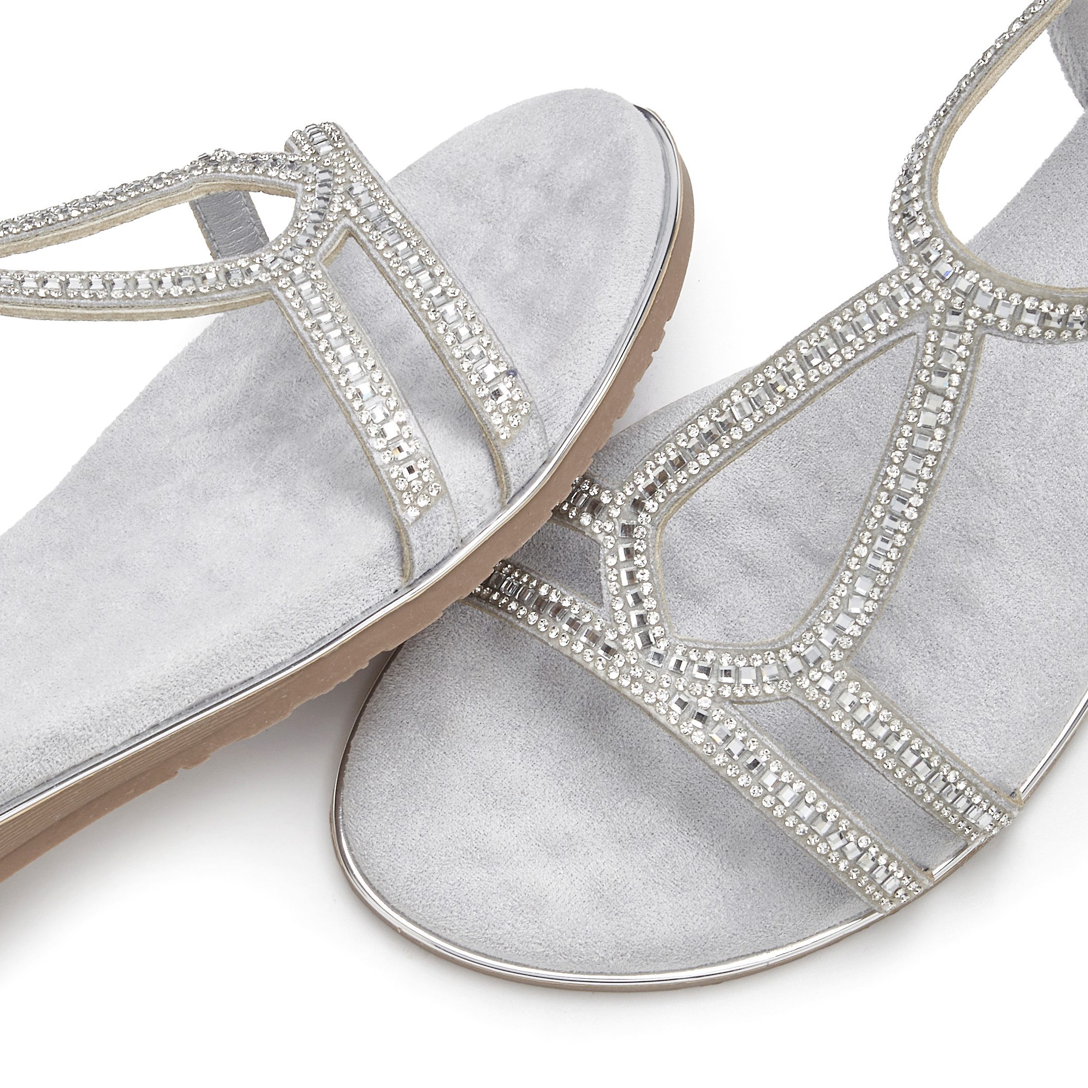 Vivance Sandalette, Sommerschuh, Sandale mit eleganter Glitzer-Verzierung und elastischen Riemchen