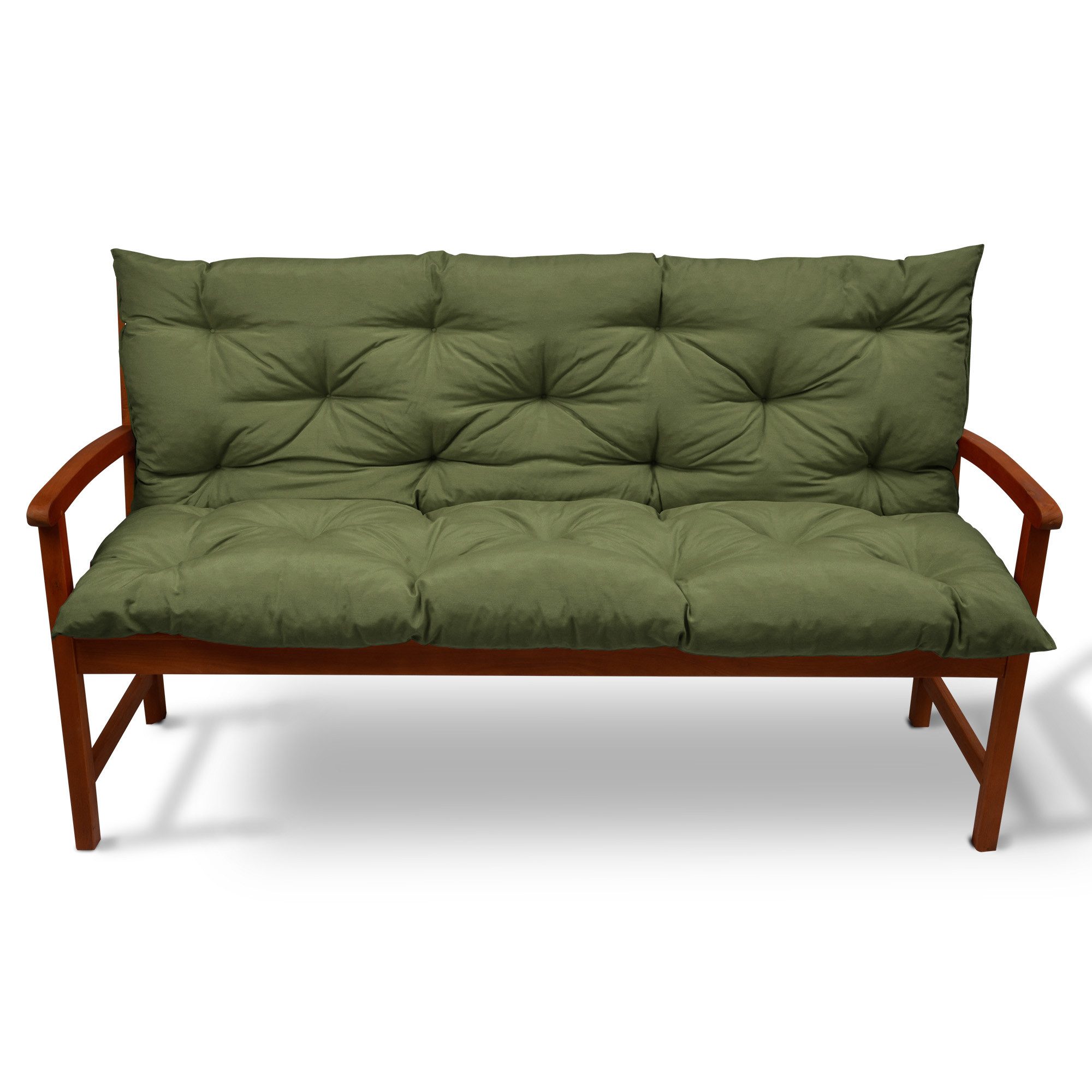 Beautissu Bankauflage Bankauflage Flair BR Olivegrün, 100x50x50cm, Sitzkissen für Gartenbank, Bankpolster Outdoor & Hollywoodschaukel