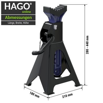 HAGO Unterstellbock 2er Set Unterstellböcke 3T Stützböcke Unterstellbock Stützen Abstützbo