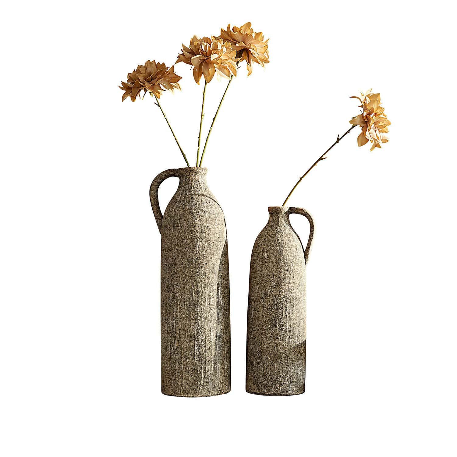 Mirabeau Tischvase Vase 2er Set Kalidaan terrakotta