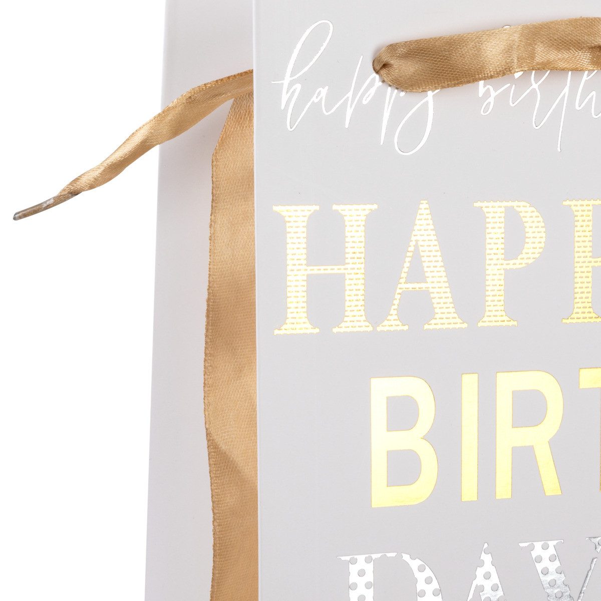 Idena Tragetasche Idena Flaschentasche Happy Birthday weiß 12,5x35x9xcm 210g/m² Heißpräg
