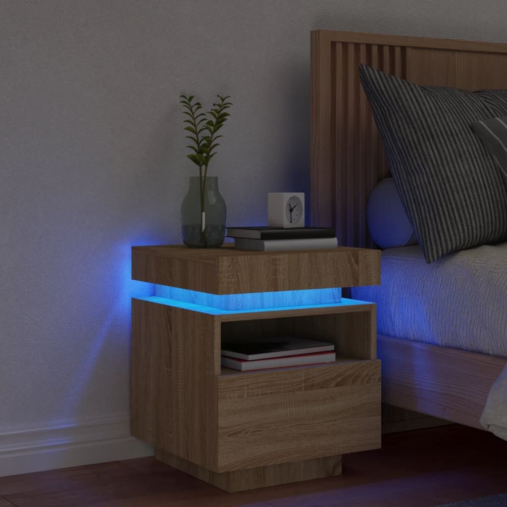 vidaXL Nachttisch Nachttisch mit LED Leuchten günstig online kaufen