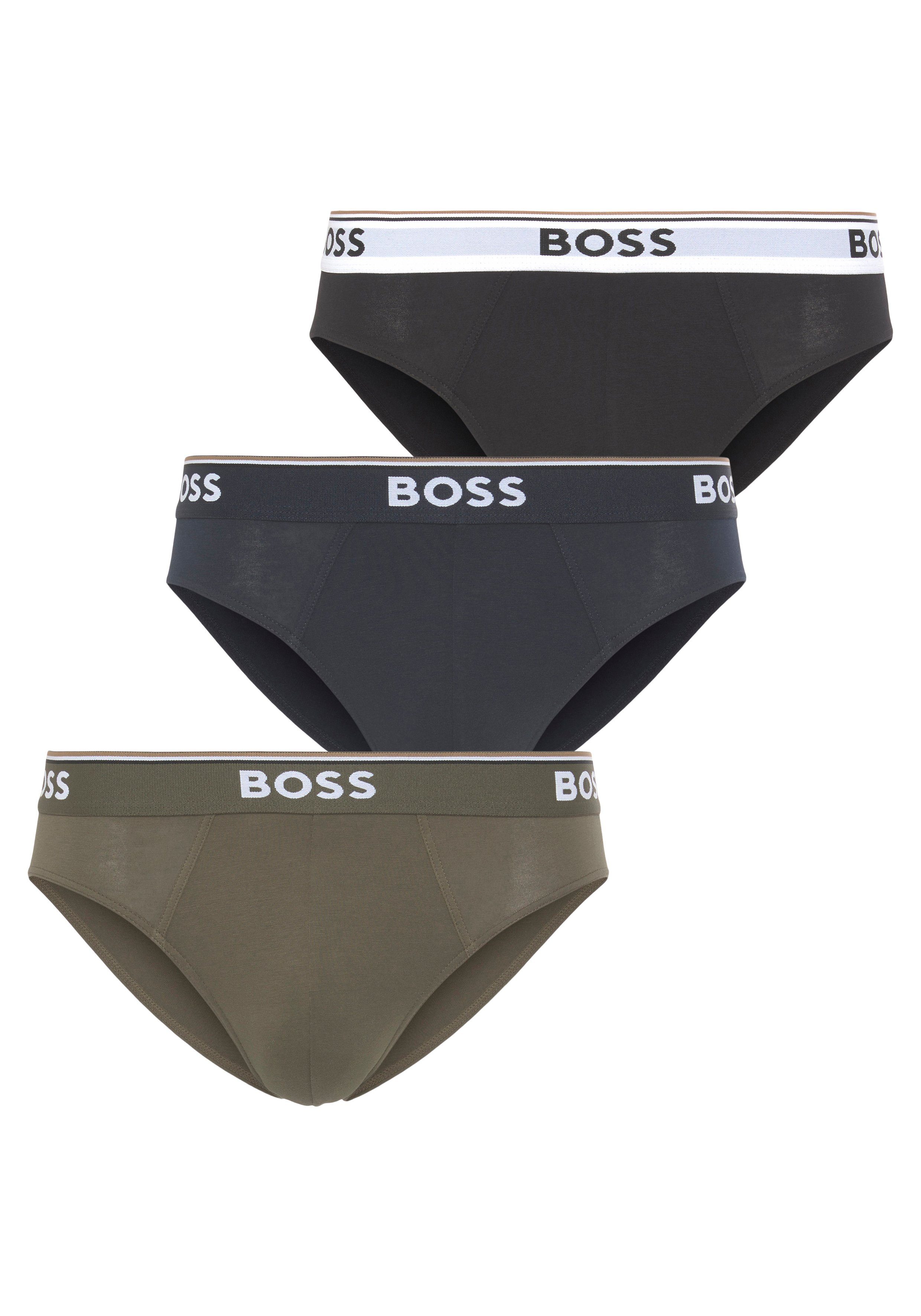 BOSS Slip Brief 3P Power (Packung, 3er) mit Logoschriftzug am Bund