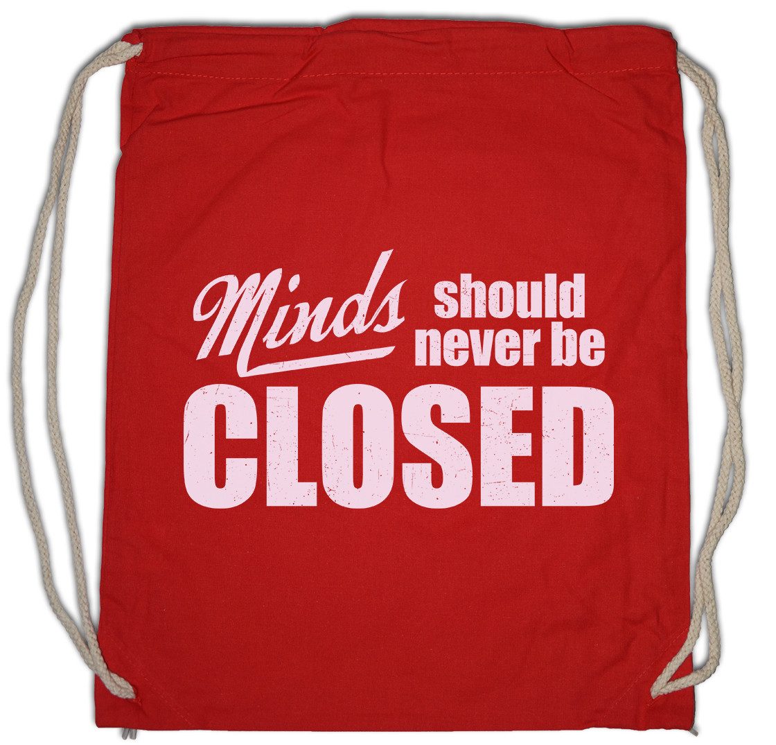 Urban Backwoods Turnbeutel Minds Should Never Be Closed Turnbeutel Fun Indie Hipster Yoga (1-tlg), Meditation Pilates Open Minded