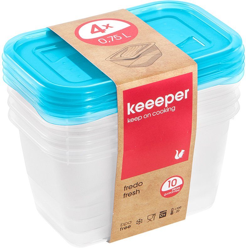 keeeper Frischhaltedose Deckel, 90 23-tlg), 2000 Unterteile und Kunststoff rechteckig, fredo Kunststoff, - fresh, ml, aus (Set
