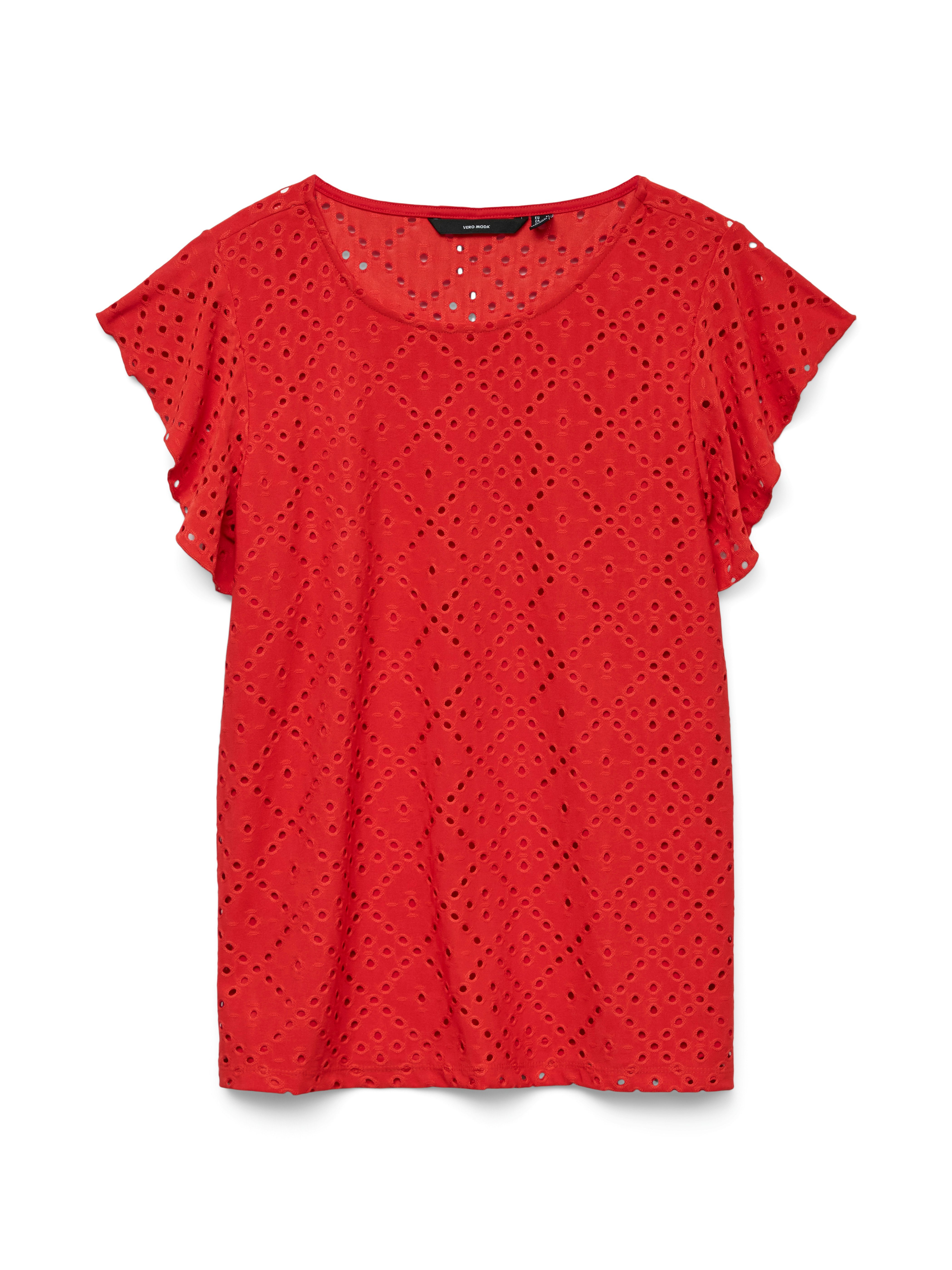 Rundhalsshirt VMTASSA SL FRILL TOP NOOS
