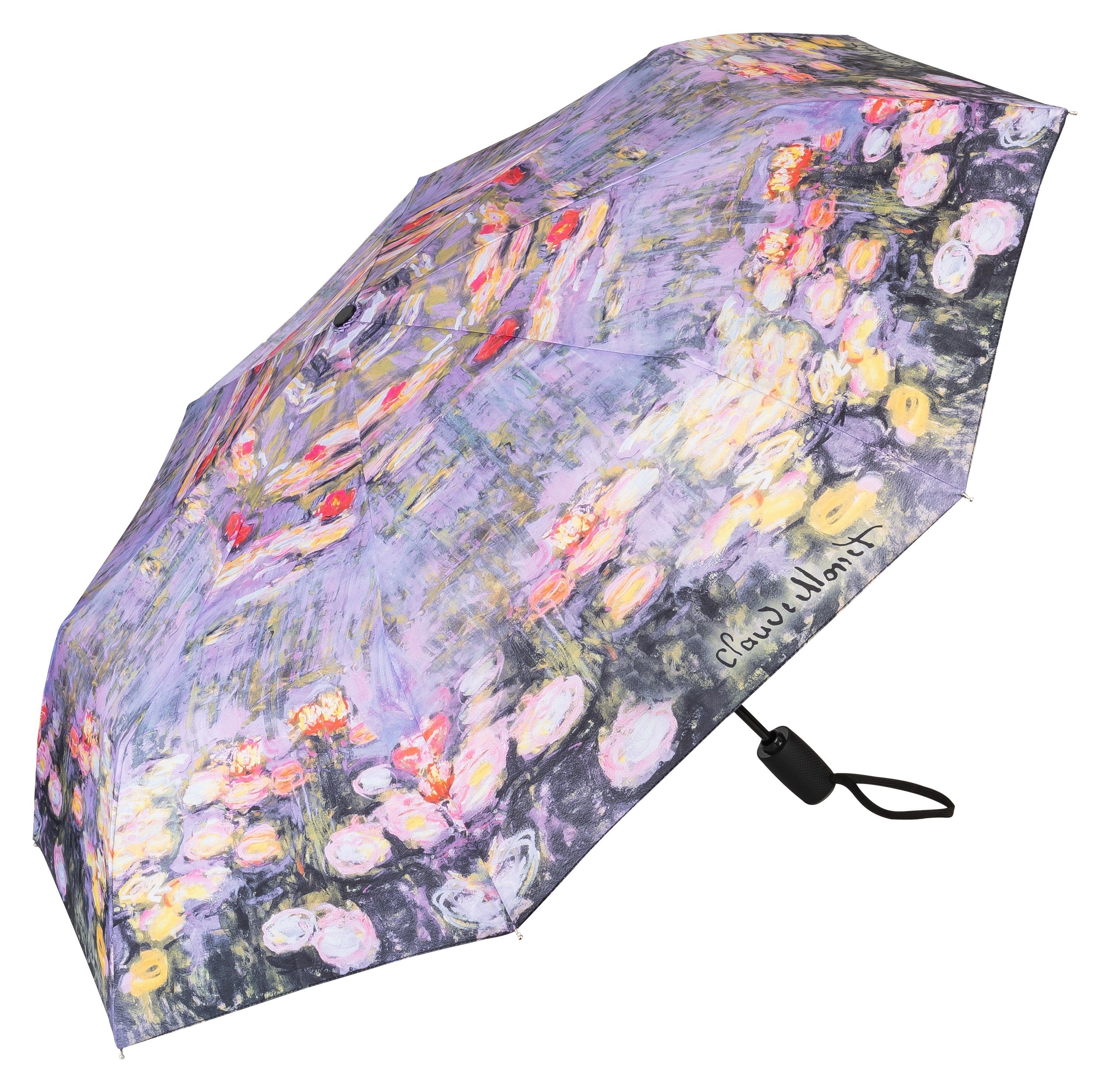Seerosen Lilienfeld Motivschirm Taschenregenschirm Leicht UV-Schutz Monet: Claude Stabil Kunst Blumen, von