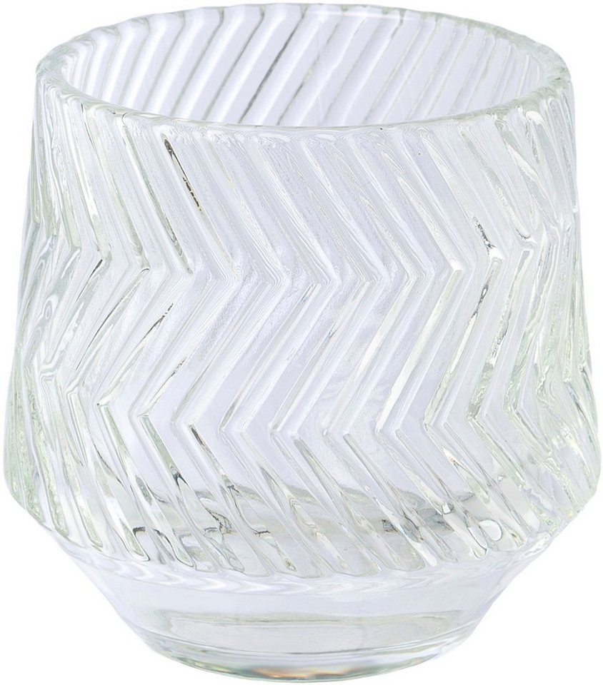 Creativ home Windlicht Kerzenhalter Relief (Set, 5 St), Teelichthalter aus  Glas, mit geschliffener Oberfläche