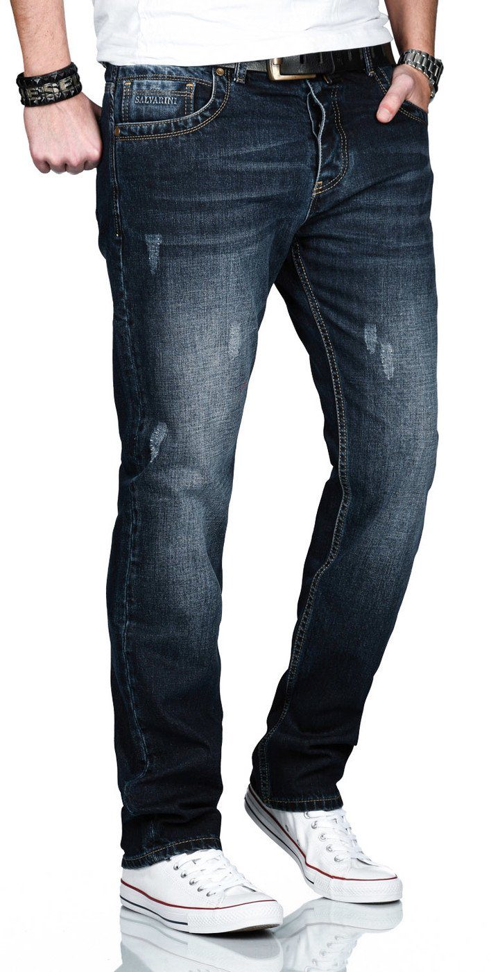 Alessandro Salvarini Straight-Jeans Herren Comfort Fit – Baumwolljeans im 5-Pocket-Style Klassische Jeans aus 100 % Baumwolle mit Knopfleiste – Bild 2 von 5