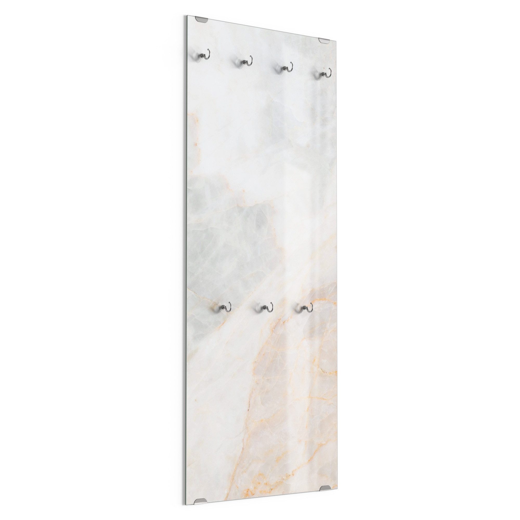 DEQORI Kleiderhaken 'Marmorsteinstruktur', Glas Garderobe hängend Flur Jackenhalter modern Wandgarderobe Haken