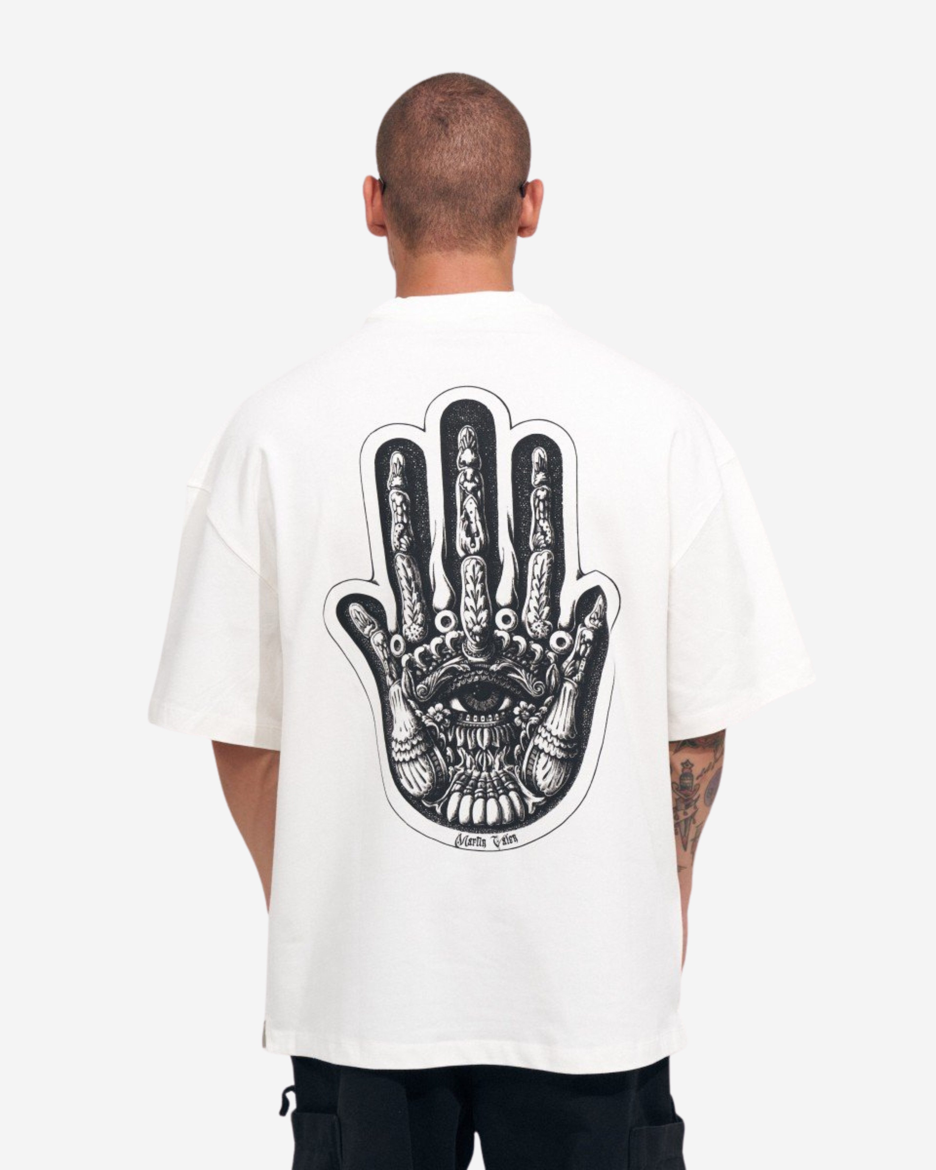 Martin Valen T-Shirt Groß Martin Valen Weiß Siebdruck Heavy Tee