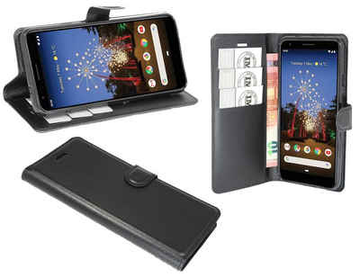 cofi1453 Handyhülle Hülle Tasche für Google Pixel 3, Kunstleder Schutzhülle Handy Wallet Case Cover mit Kartenfächern, Standfunktion Schwarz