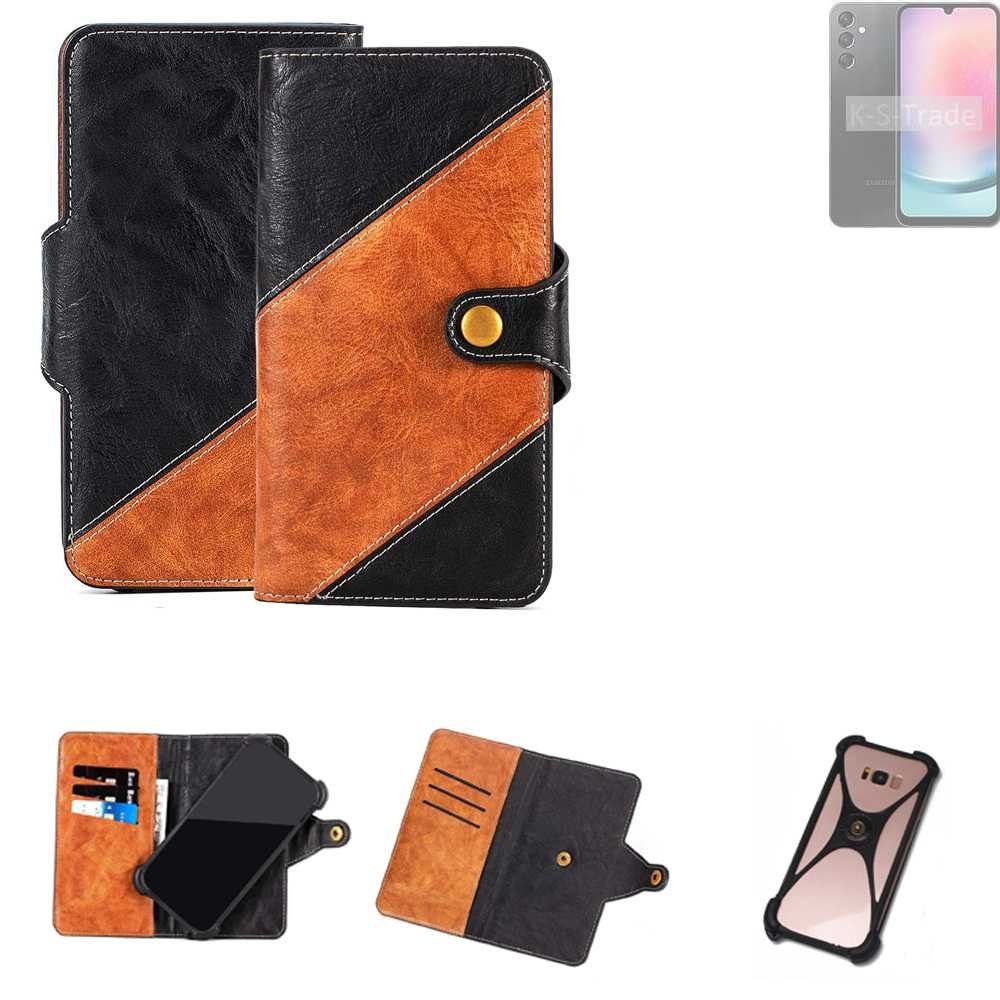 K-S-Trade Handyhülle für Samsung Galaxy A24 5G, Handyhülle Schutzhülle Bookstyle Case Wallet-Case Handy Cover