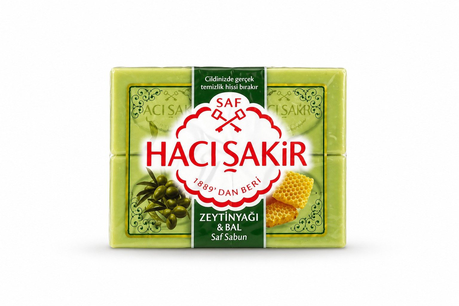Haci Sakir Seifen-Set Seife »Haci Sakir« Olivenöl/Honig 4x150 g, 4-tlg., sehr gut schäumende grüne Seife