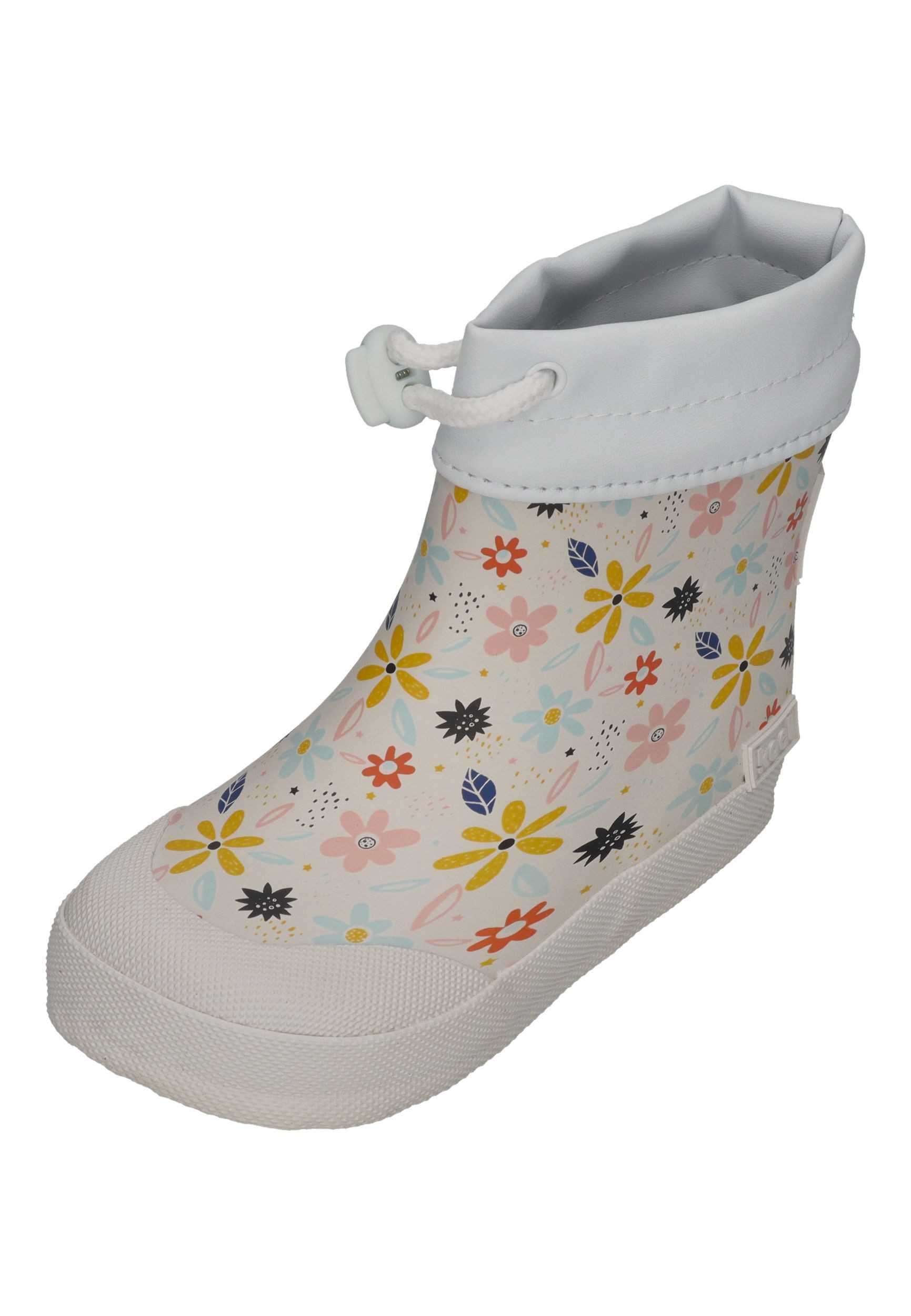 KOEL WELLIE Gummistiefel für Kleinkinder Barfußschuh Flowers White
