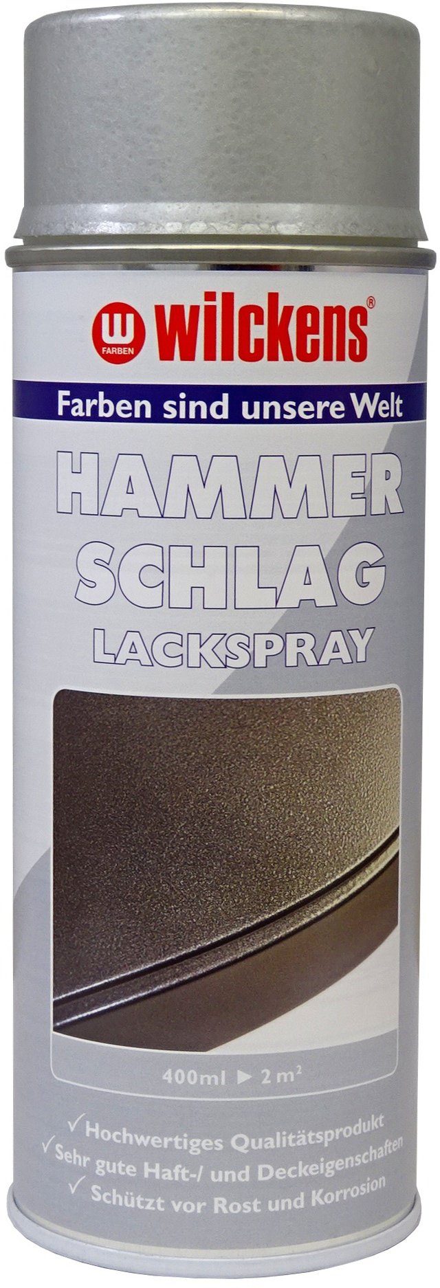 Wilckens Farben Lackspray Sprühfarbe, Hammerschlag silber