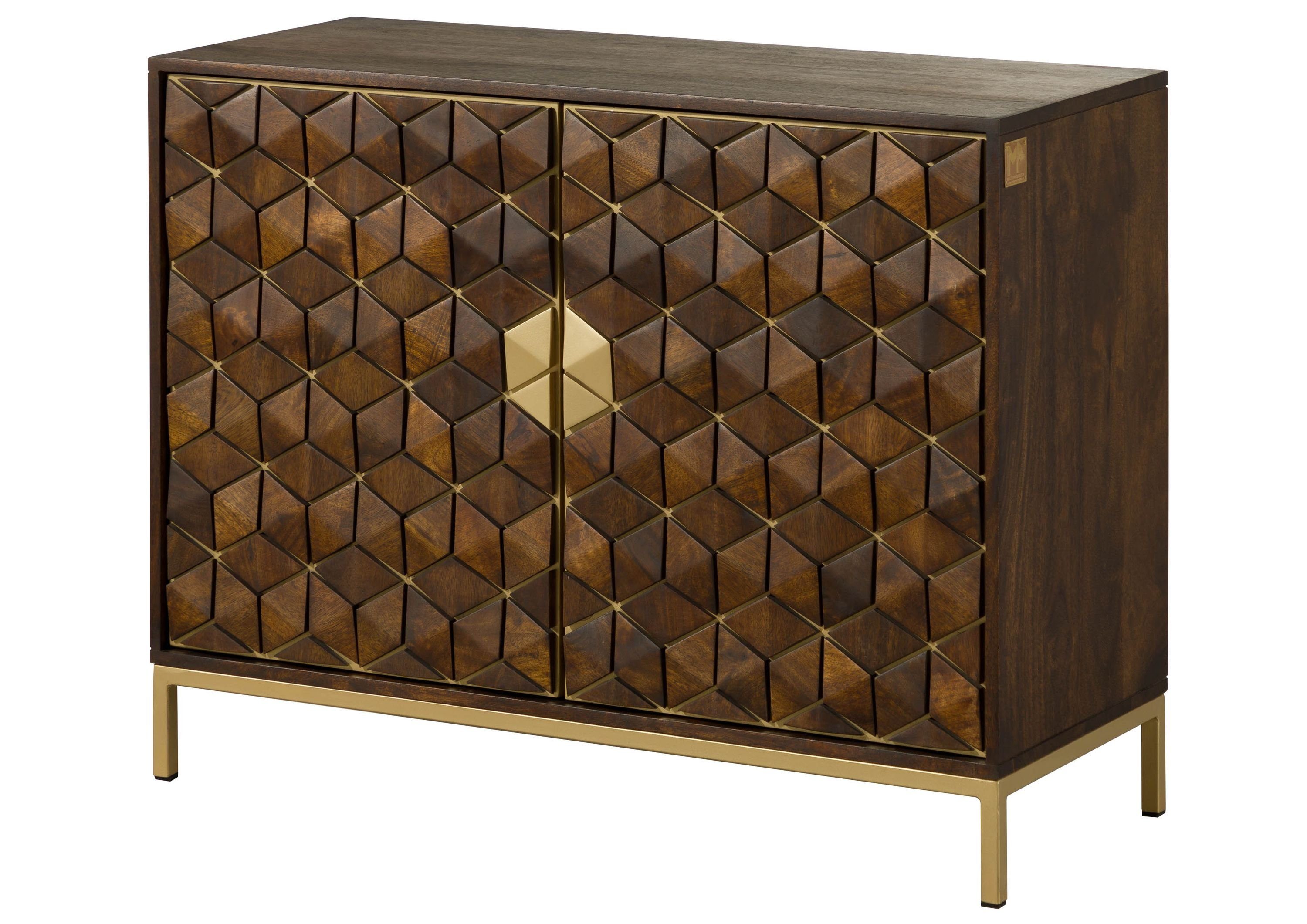 Massivmoebel24 Sideboard (Massivholz), Mango 98x40x77 braun geölt DIAMOND #208