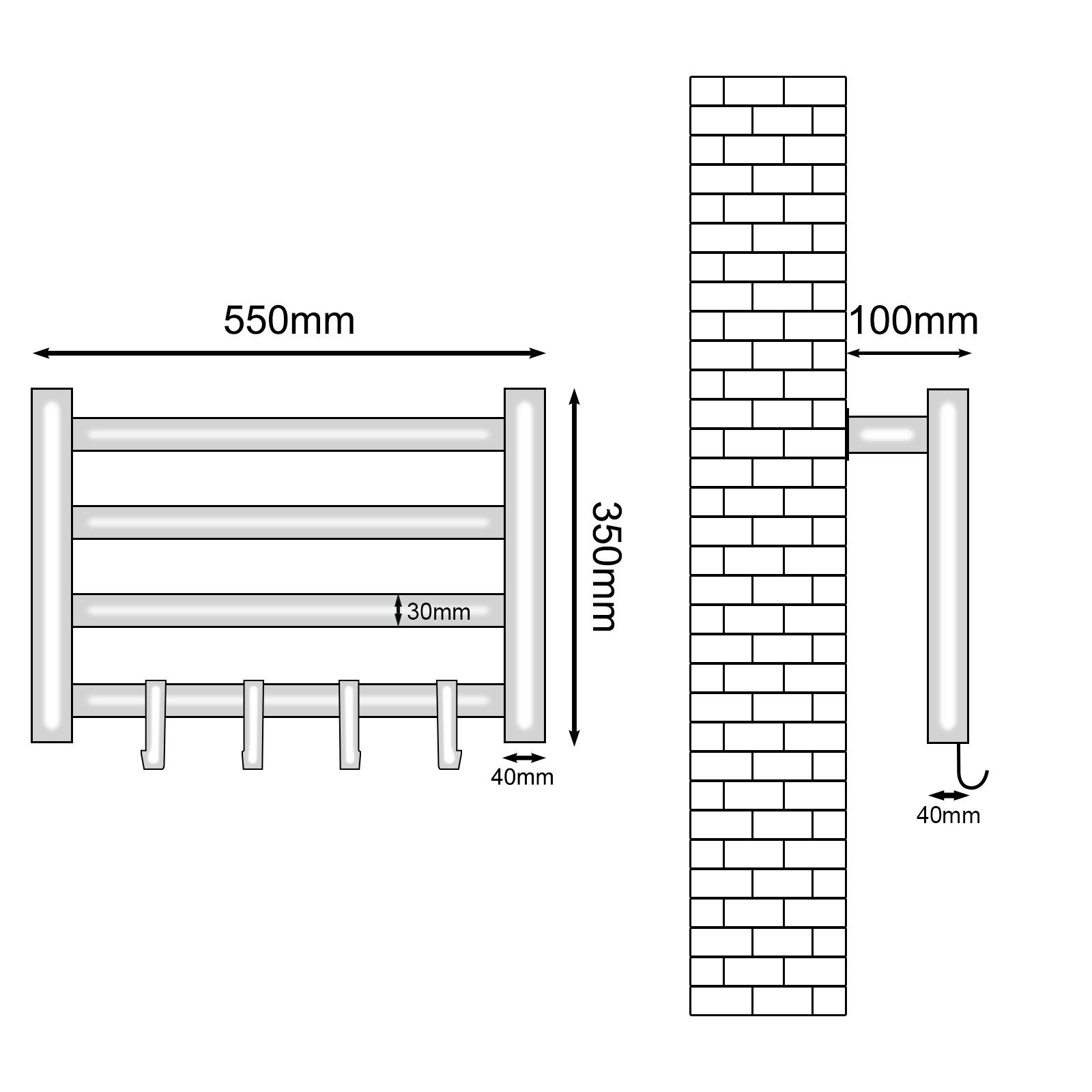 Oihpaw Elektrischer Badheizkörper Klein, Elektrischer Handtuchheizkörper 30 günstig online kaufen