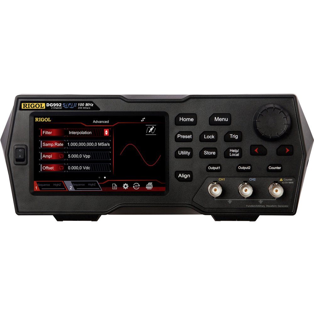 Rigol Rigol DG992 Funktionsgenerator netzbetrieben 100 MHz (max) 2-Kanal A Labor-Netzteil