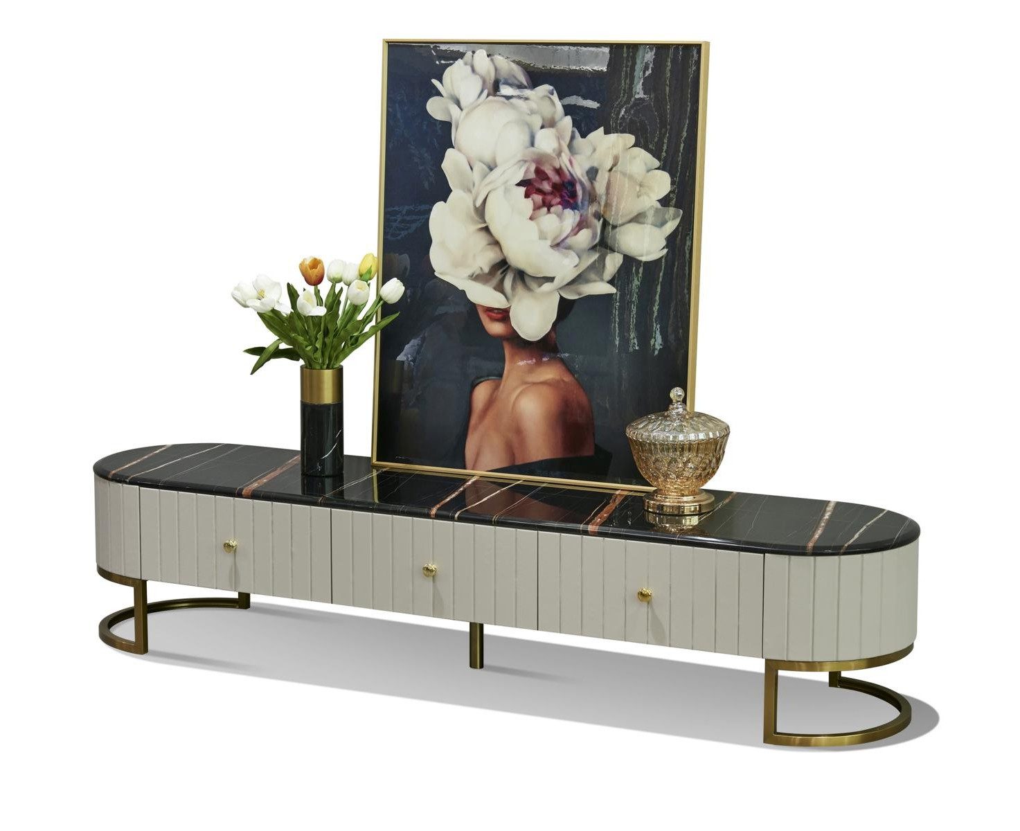 Xlmoebel Lowboard Luxus Design Kommode Anrichte Schrank 200cm für Wohnräume, Made in Europa