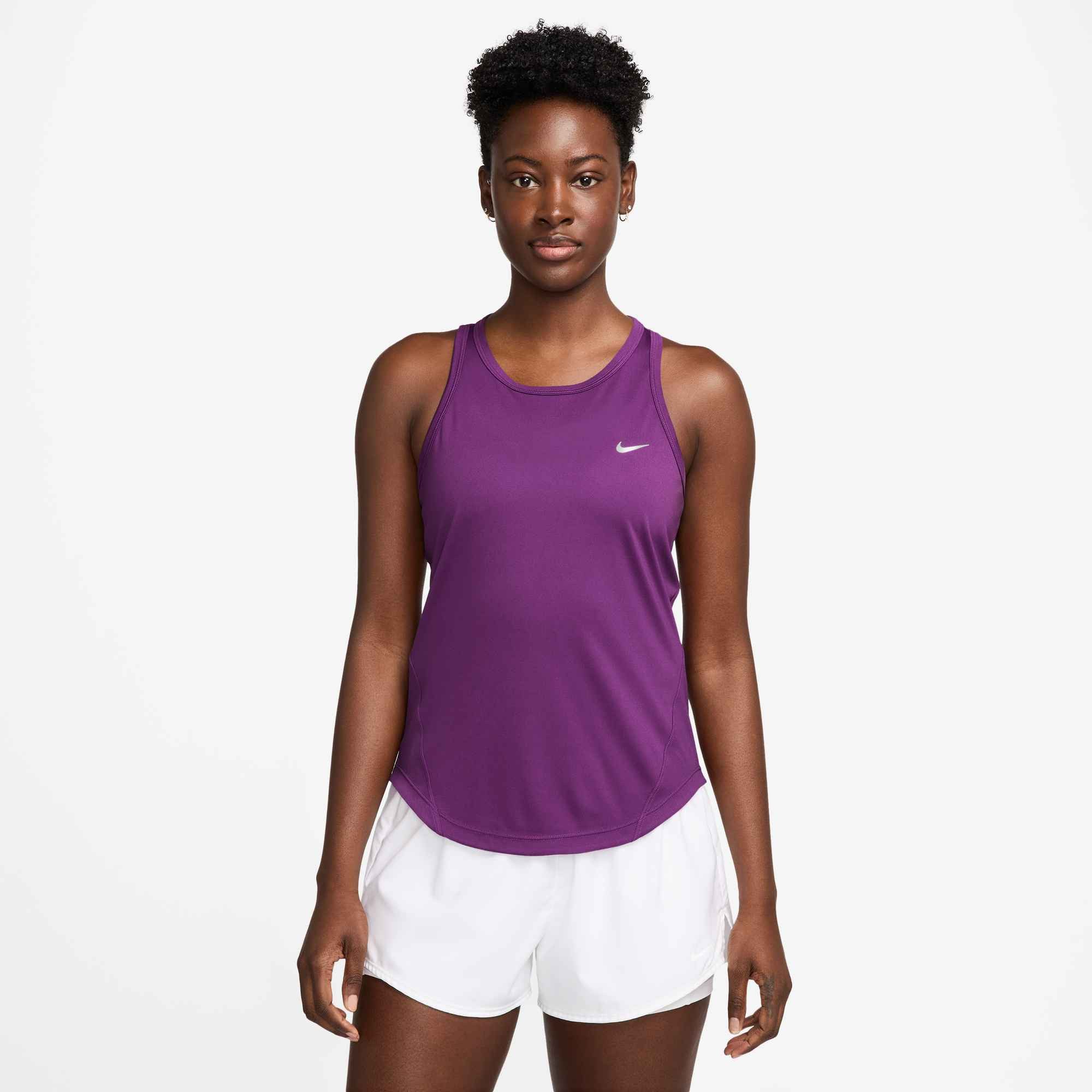 Nike Lauftop W NK TEMPO DF TANK abgerundeter Saum, schweißableitendes Dri-FIT-Material
