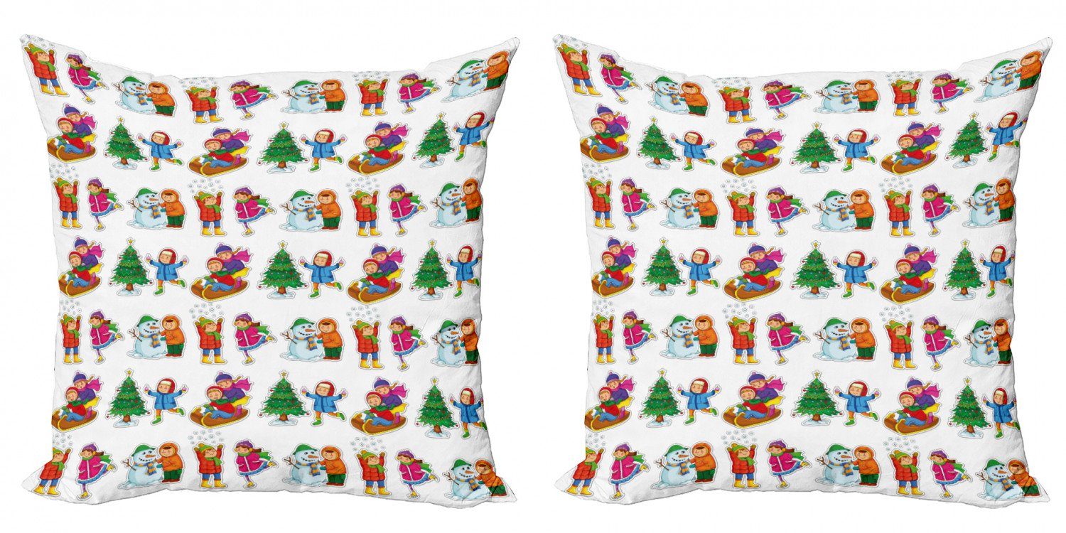 Stück), Modern Doppelseitiger Kissenbezüge Kleidung Digitaldruck, Saison Kinder Winter (2 in Abakuhaus Accent