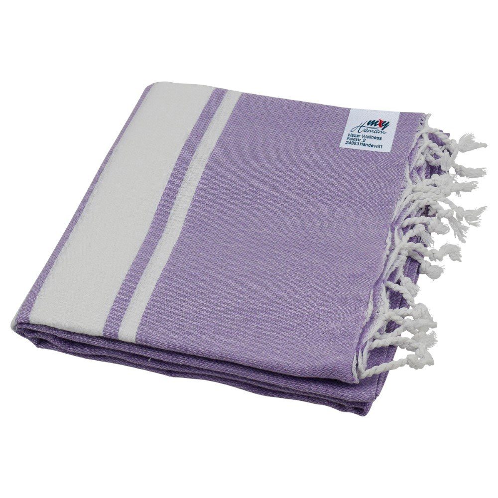 my Hamam Hamamtücher Hamamtuch Strandtuch "Bodrum" - myHamam, flieder, Baumwolle (1-St), pflegeleicht u. platzsparend, Sauna Handtuch