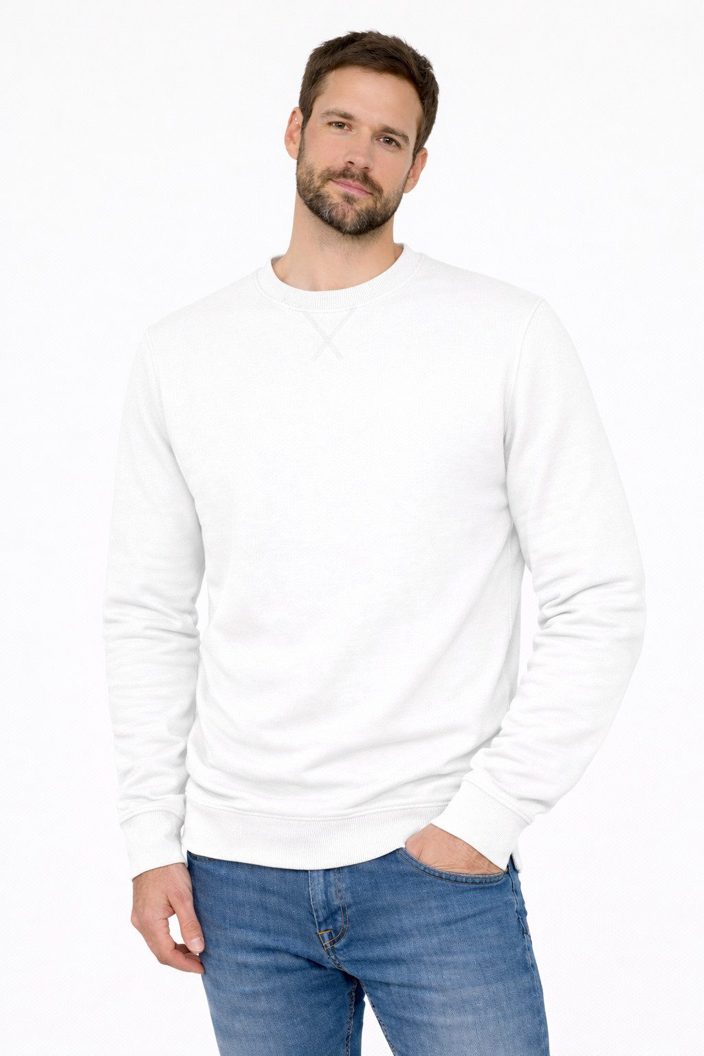 Smith & Solo Sweatshirt Herren, Pullover Baumwolle Loose Fit, Langarm, unif günstig online kaufen