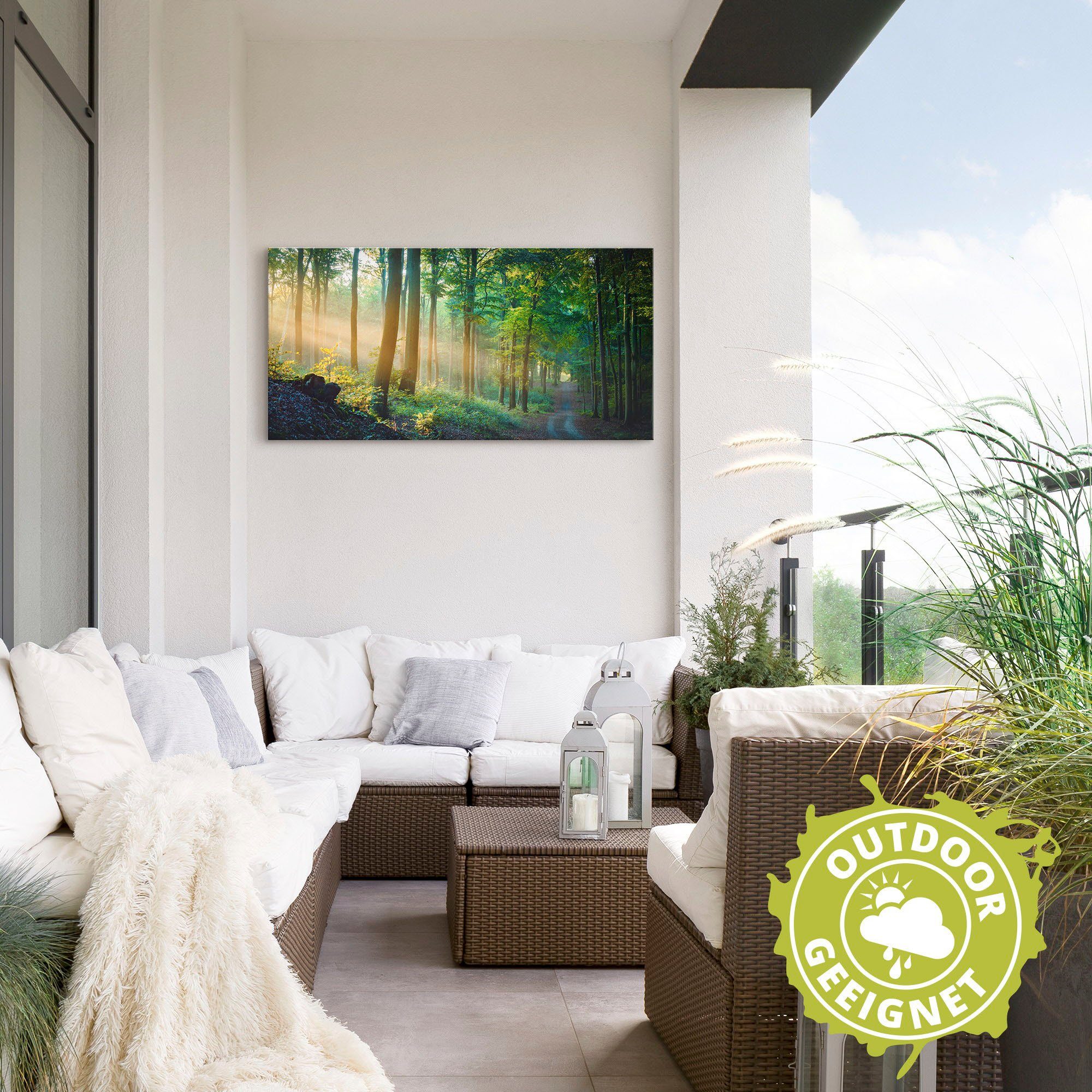 Artland Wandbild »Herbstmorgen im Wald«, Waldbilder (1 Stück), in vielen Größen & Produktarten - Alubild / Outdoorbild für den Außenbereich, Leinwandbild, Poster, Wandaufkleber / Wandtattoo auch für Badezimmer geeignet-HomeTrends