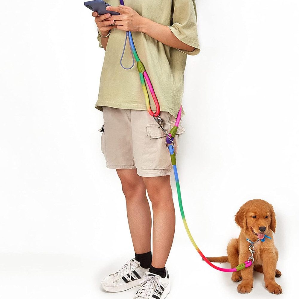 TUWENA Hundeleine Hundeleine für Mittel Große Hund(15-60kg), 2,4m Verstellbare Führleine, Handleine aus Nylon mit Reflektierend durch die Extreme Kraft bis200kg